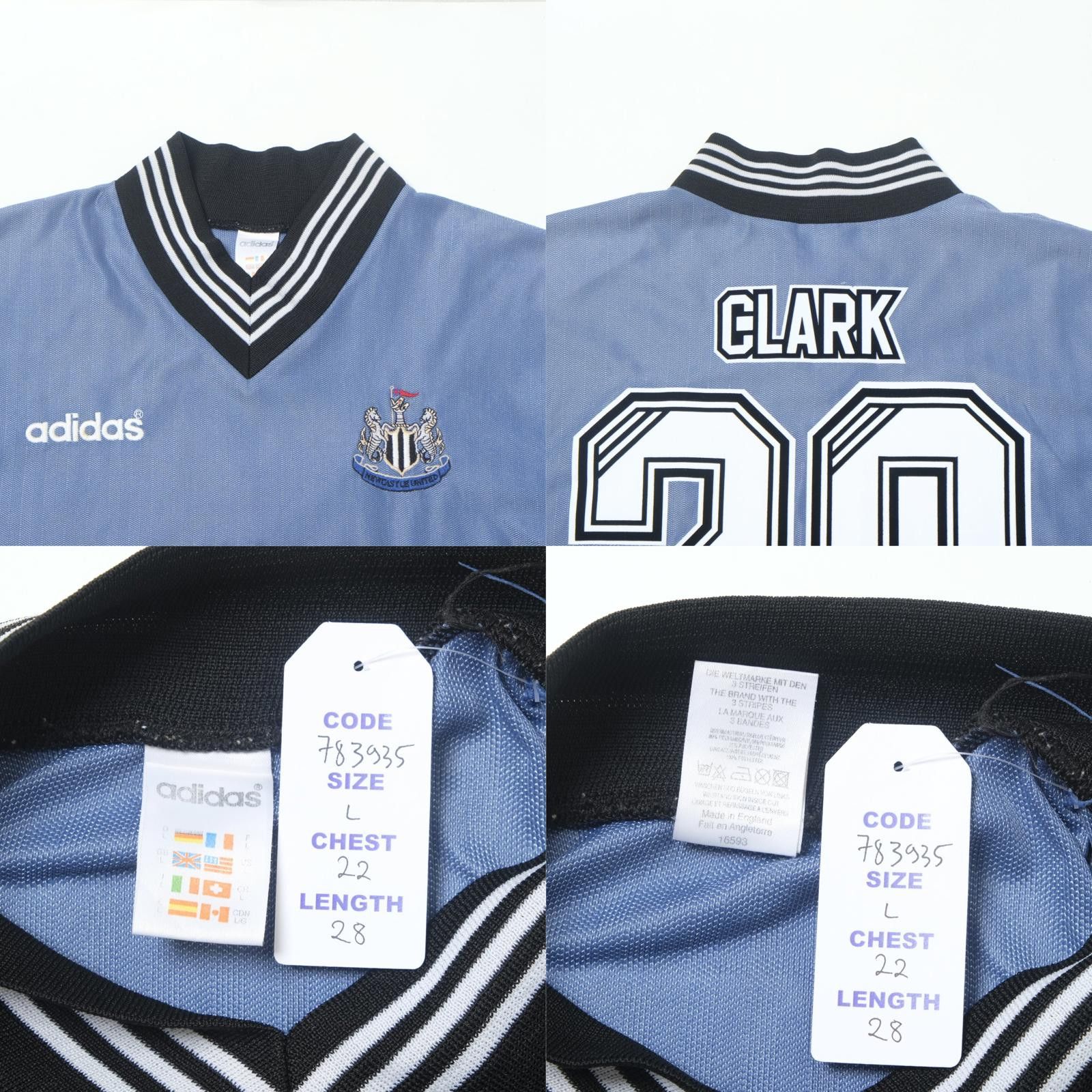 Adidas 1996/97 Newcastle United Away Shirt Adidas (L) Size US L / EU 52-54 / 3 - 5 Thumbnail