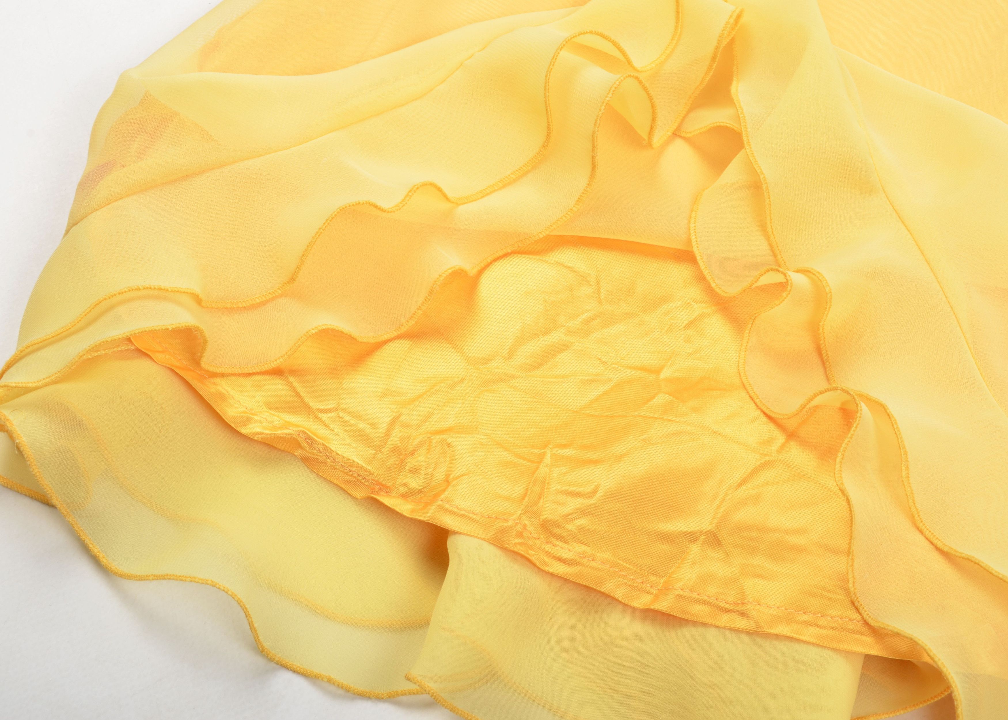 Other Vintage Chou Chou 90's Ruffle Yellow Coquette Dress Size M / US 6-8 / IT 42-44 - 7 Thumbnail