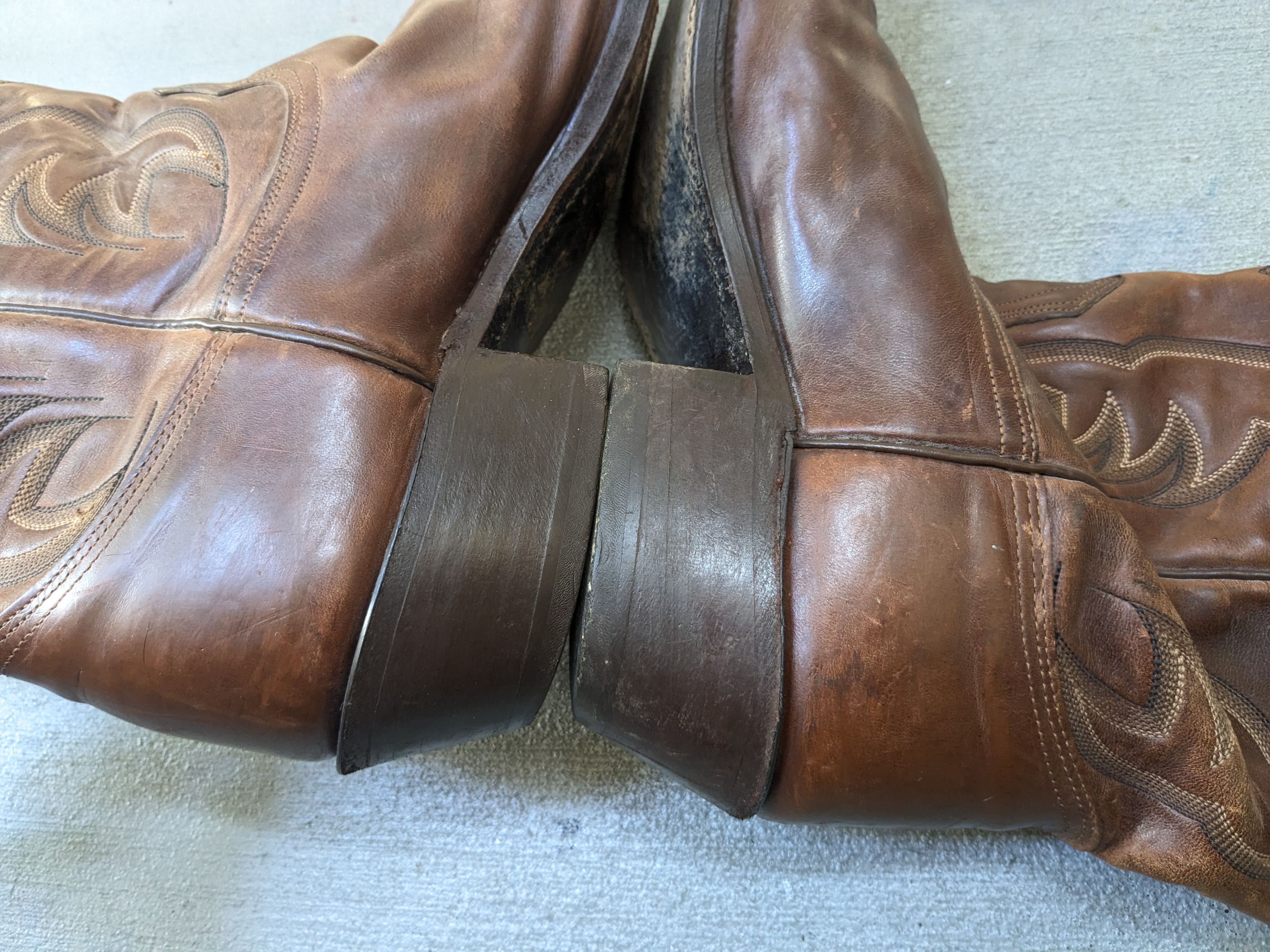 Nocona Boots Nocona Cowboy Boots Brown Leather 11.5 D Botas USA Size US 11.5 / EU 44-45 - 10 Thumbnail