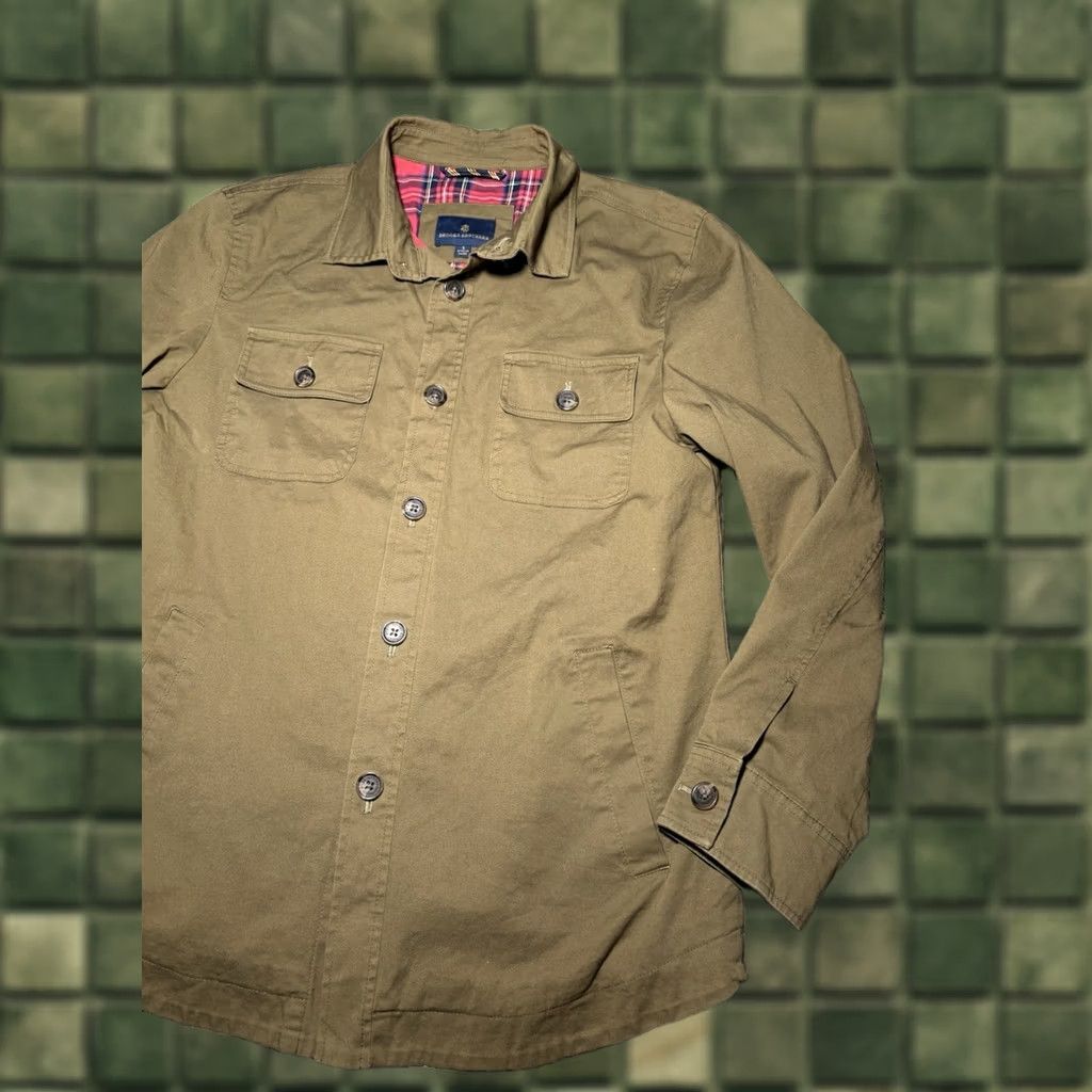 Brooks Brothers Brooks Brothers Khaki Button Up Jacket Utility Shacket Plaid Lined Mens Small Size US S / EU 44-46 / 1 - 1 Thumbnail