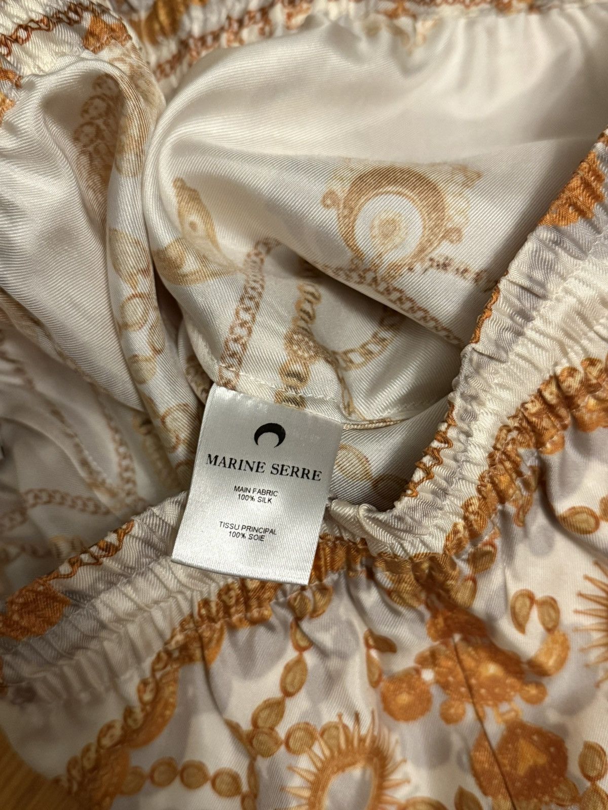 Marine Serre Marine Serre M iconic silk trousers ornament jewelry print Size 28" / US 6 / IT 42 - 7 Thumbnail