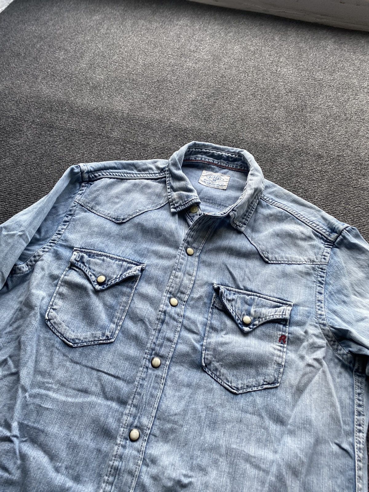 Replay 🔥Replay Punk Opium Blue mens faded shirt m Size US M / EU 48-50 / 2 - 4 Thumbnail