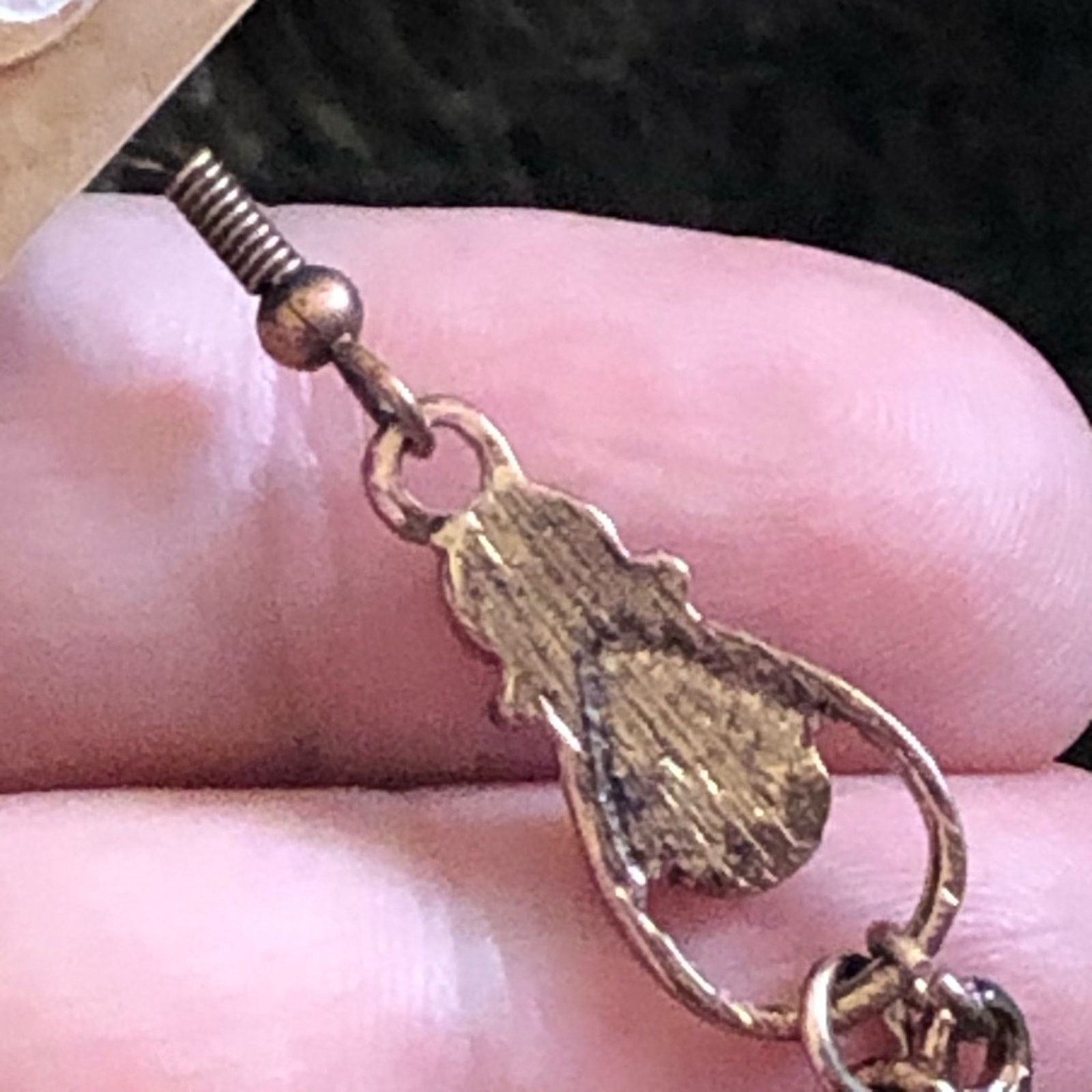 Vintage Vintage copper feather stone dangle earrings Size ONE SIZE - 6 Thumbnail