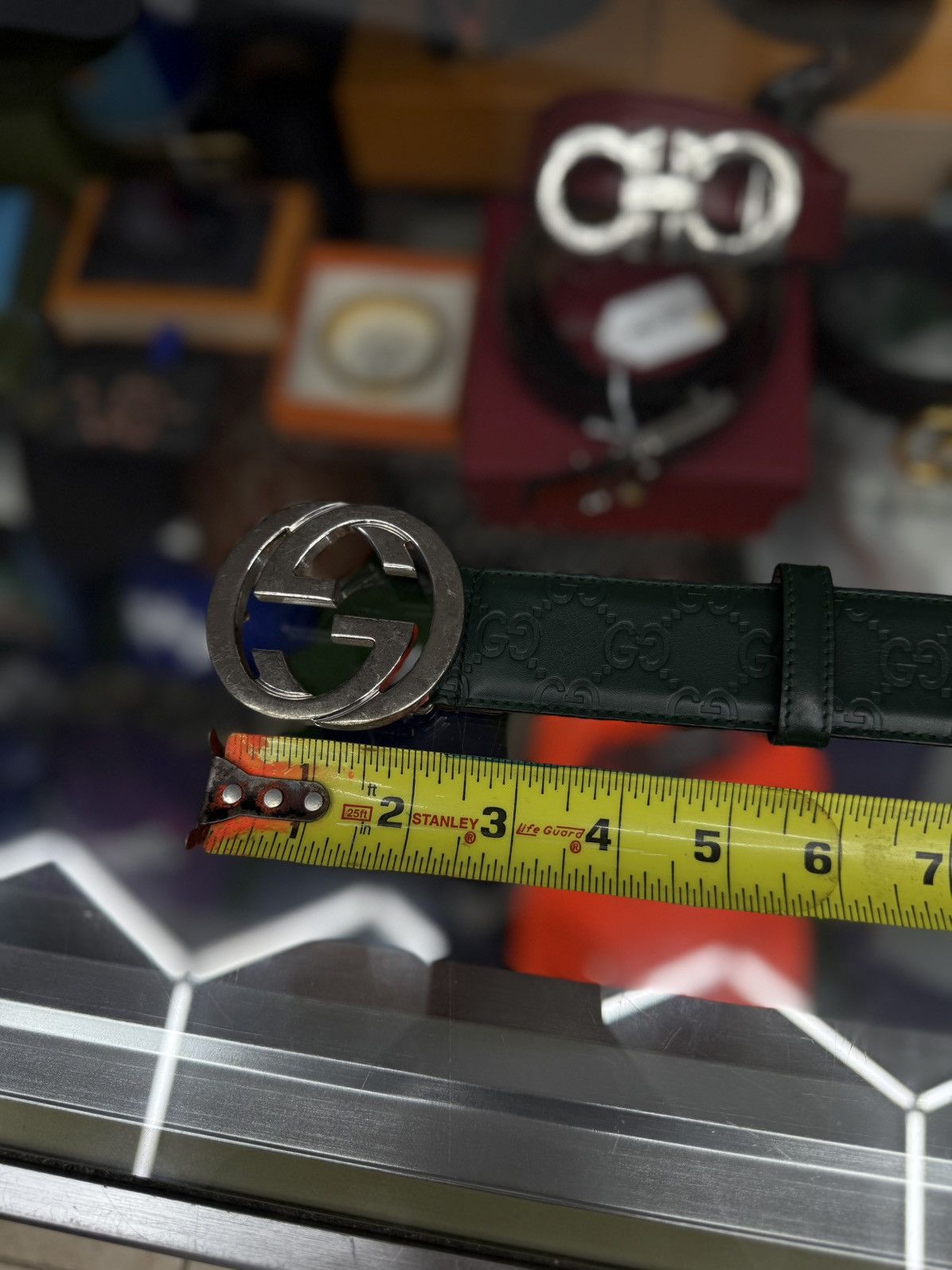 Gucci Gucci Green Monogram Belt Size 95/38 🧼 Size 38 - 13 Thumbnail