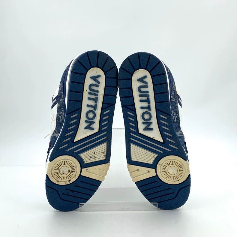 Louis Vuitton Louis Vuitton Blue and white color block logo jacquard lac Size US 10 / EU 43 - 5 Thumbnail