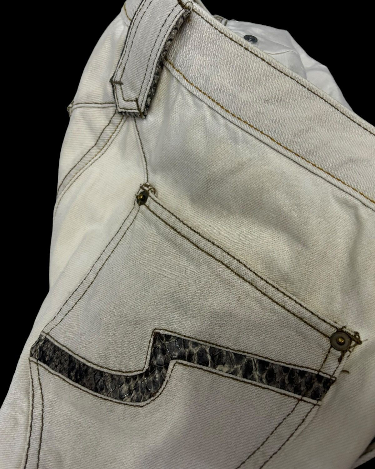 If Six Was Nine RARE🔥SEMANTIC DESIGN PUNK DISTRESS SNAKE SKIN POCKET JEANS Size US 29 - 12 Thumbnail