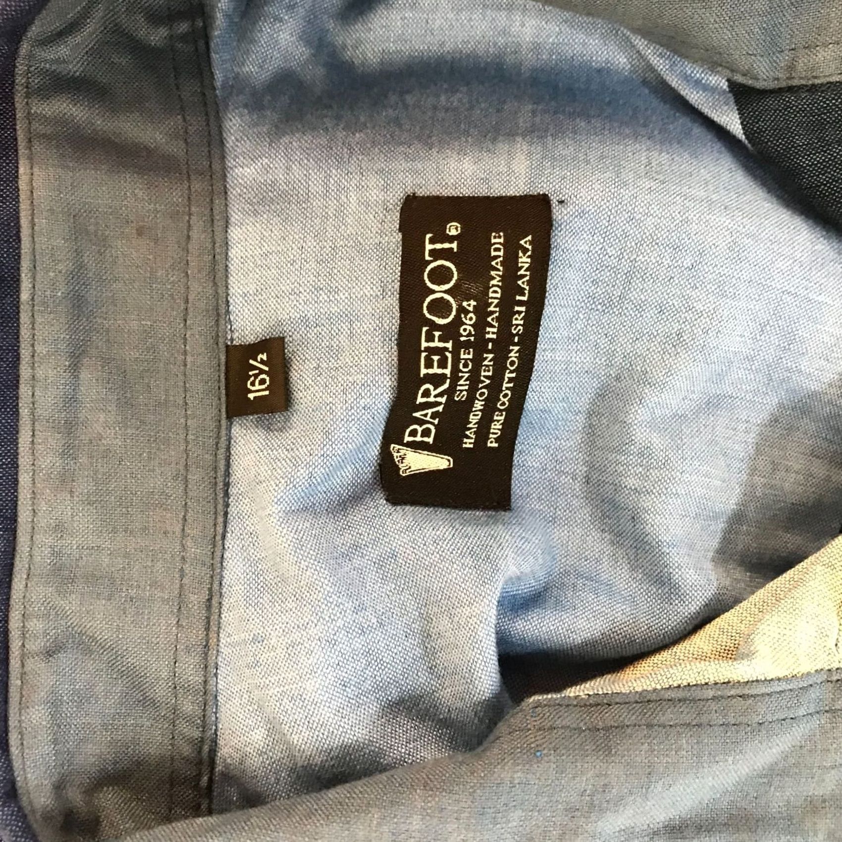 Vivobarefoot barefoot Shirt Mens 16.5 Blue WOMEN SHORT SLEEVE BUTTON COLLARED COTTON Size XXL / US 16-18 / IT 52-54 - 7 Thumbnail