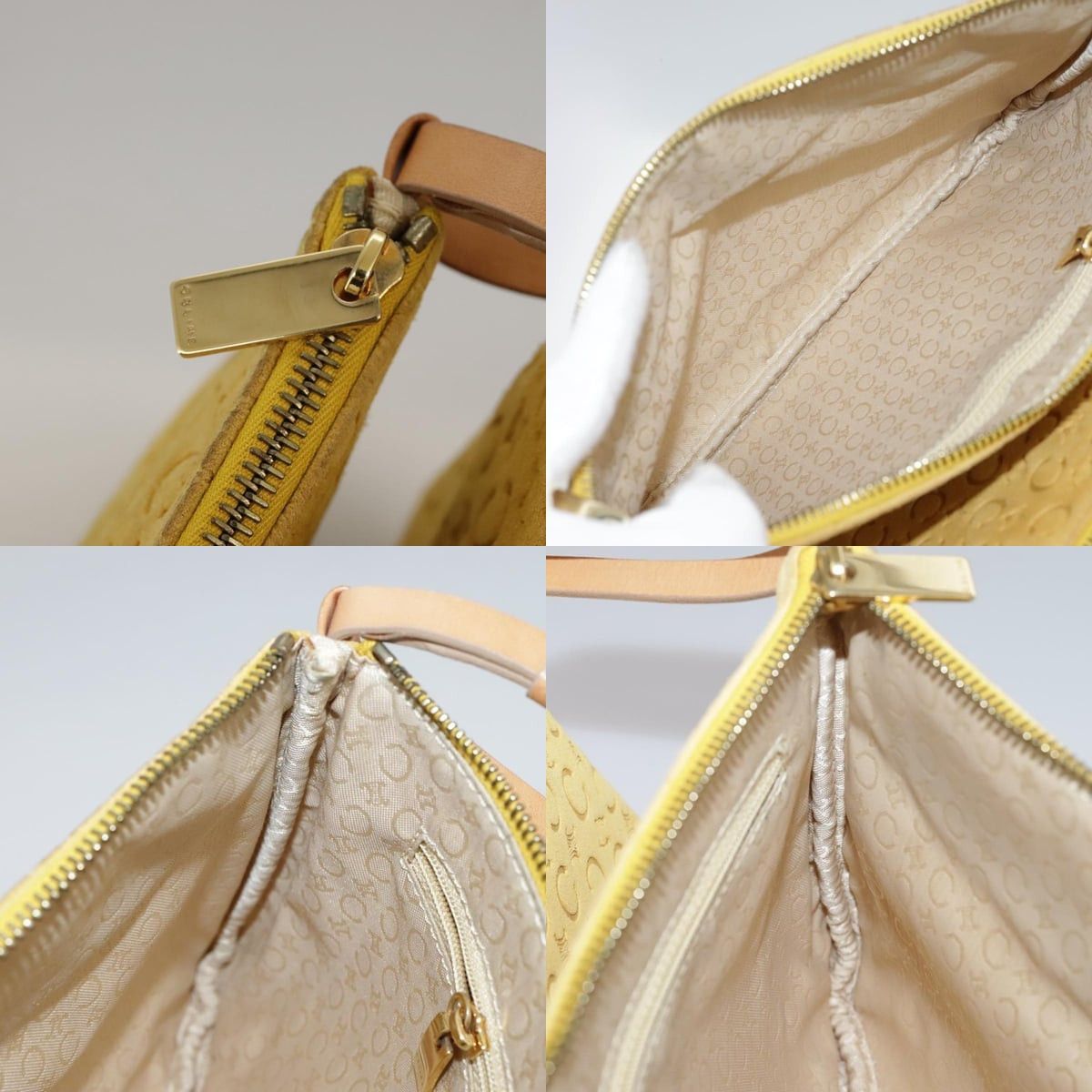 Celine CELINE C Macadam Canvas Shoulder Bag Yellow Size ONE SIZE - 13 Thumbnail