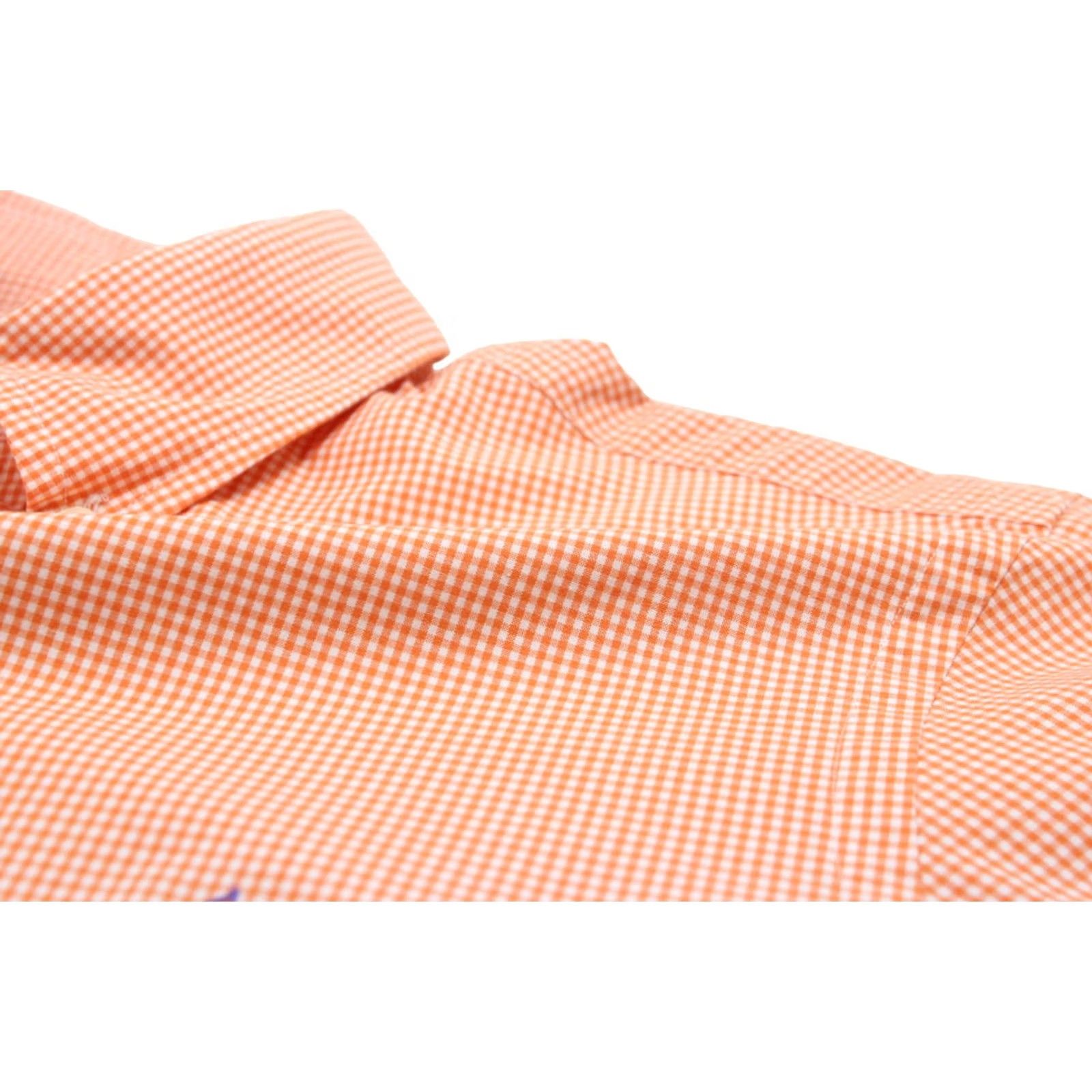 Polo Ralph Lauren POLO BY RALPH LAUREN Custom Fit Shirt Men's SMALL Button-Down Short Sleeve Orange Check"} Size US S / EU 44-46 / 1 - 5 Thumbnail