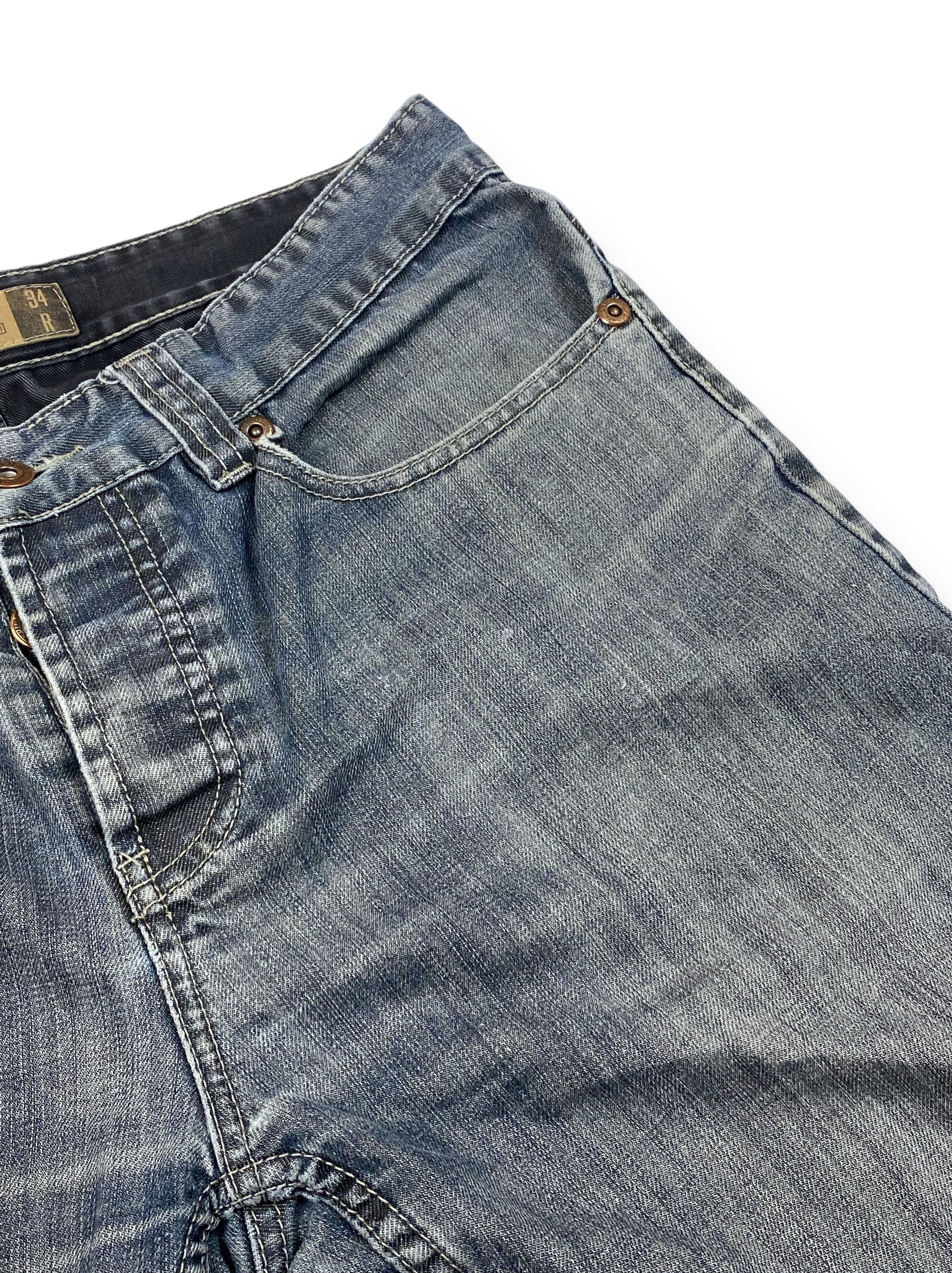 Lambretta Vintage LAMBRETTA Grey Washed Bootcut Distressed Jeans M753 Size US 34 / EU 50 - 8 Thumbnail