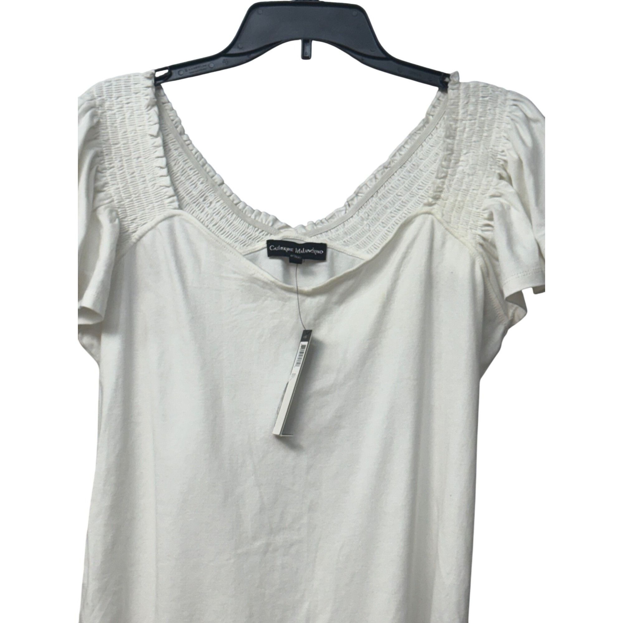 Other Catherine Malandrino Flutter-Sleeves Top, White, L Size L / US 10 / IT 46 - 4 Thumbnail