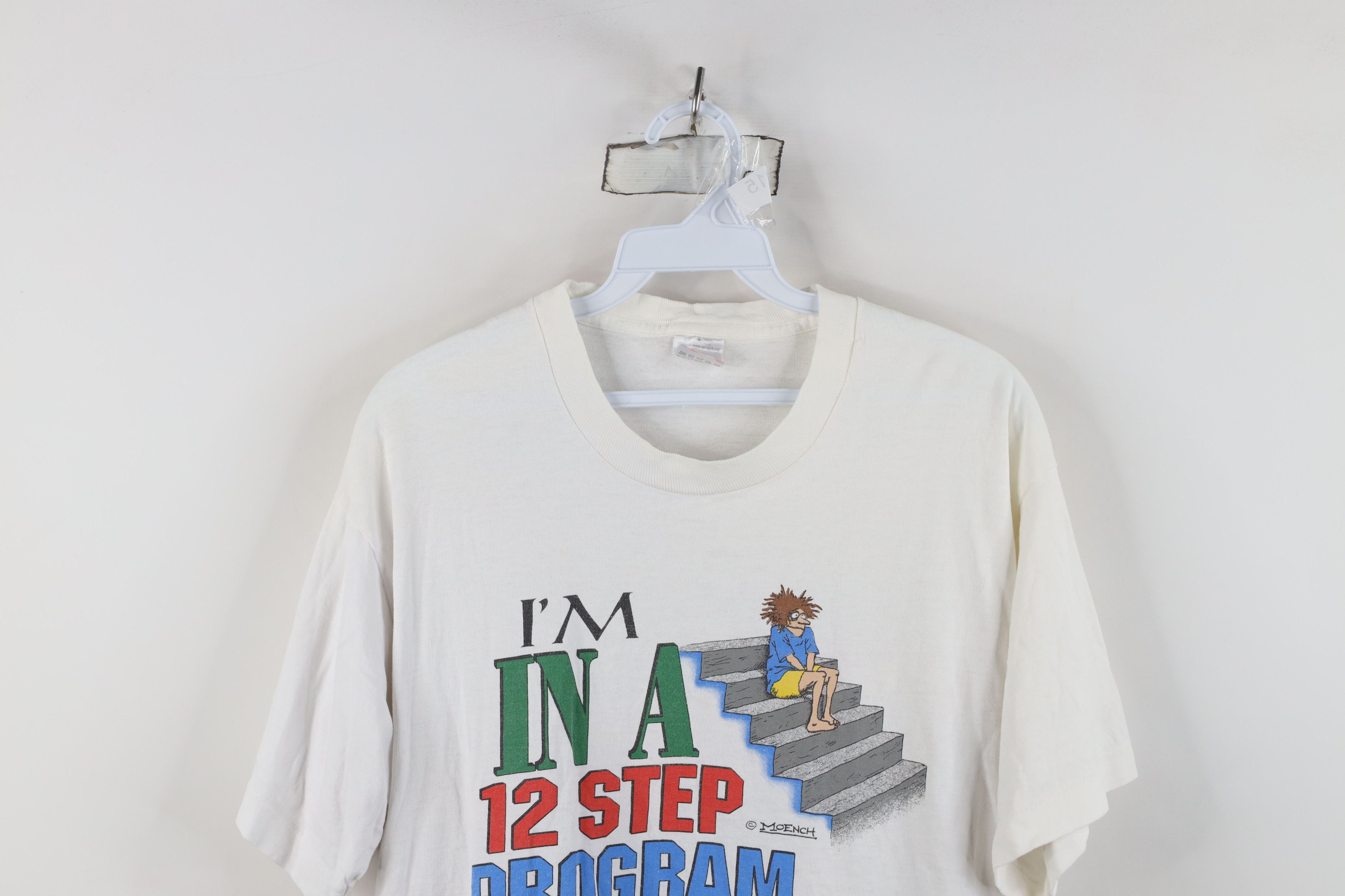 Vintage Vintage 90s 12 Step Program Funny Comic T-Shirt USA Size L / US 10 / IT 46 - 2 Thumbnail