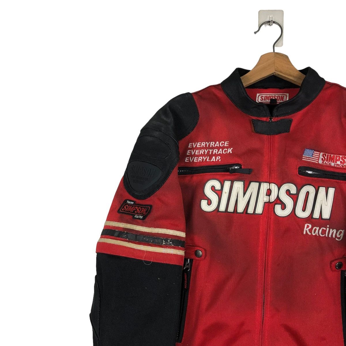 Japanese Brand 🔥VINTAGE BIKER JACKET RACING WEAR SIMPSON BIG LOGO Size US L / EU 52-54 / 3 - 9 Thumbnail