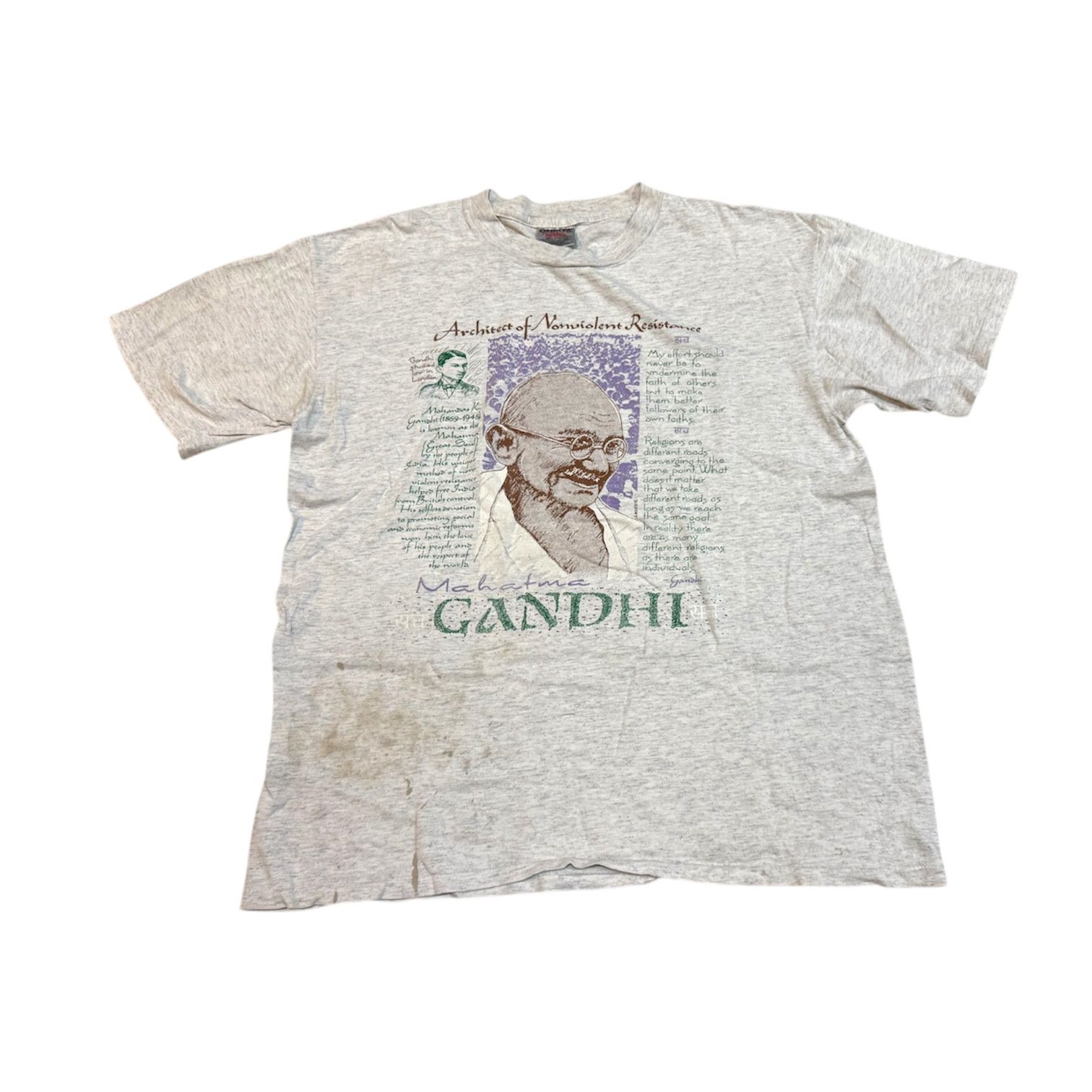 Vintage Vintage 90s Gandhi T-Shirt Size US L / EU 52-54 / 3 - 1 Thumbnail