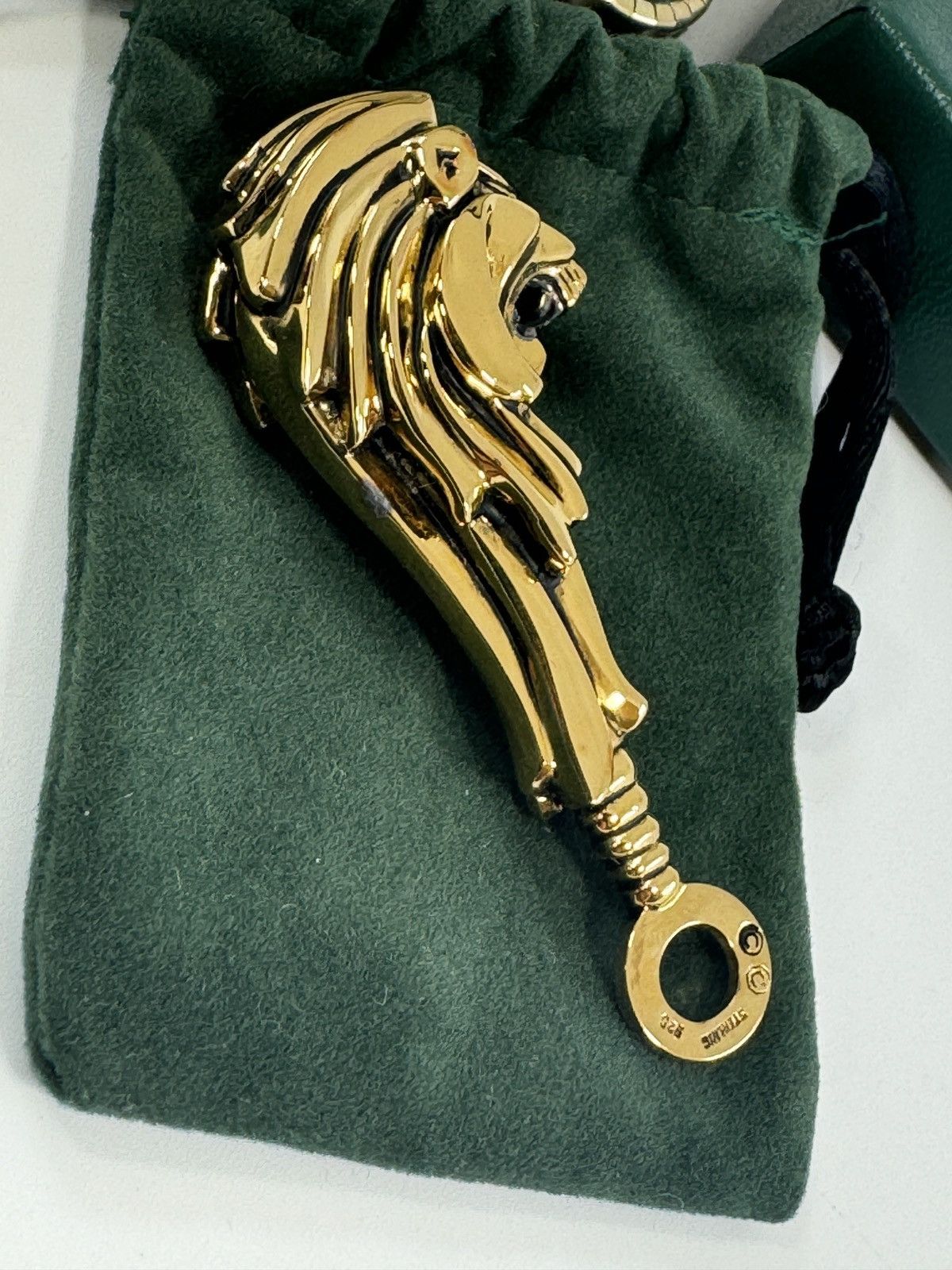 Japanese Brand × Other × Vintage VTG Rick Cameron Lion Key Chain 925 Sterling Silver 24k Gold Size ONE SIZE - 6 Thumbnail