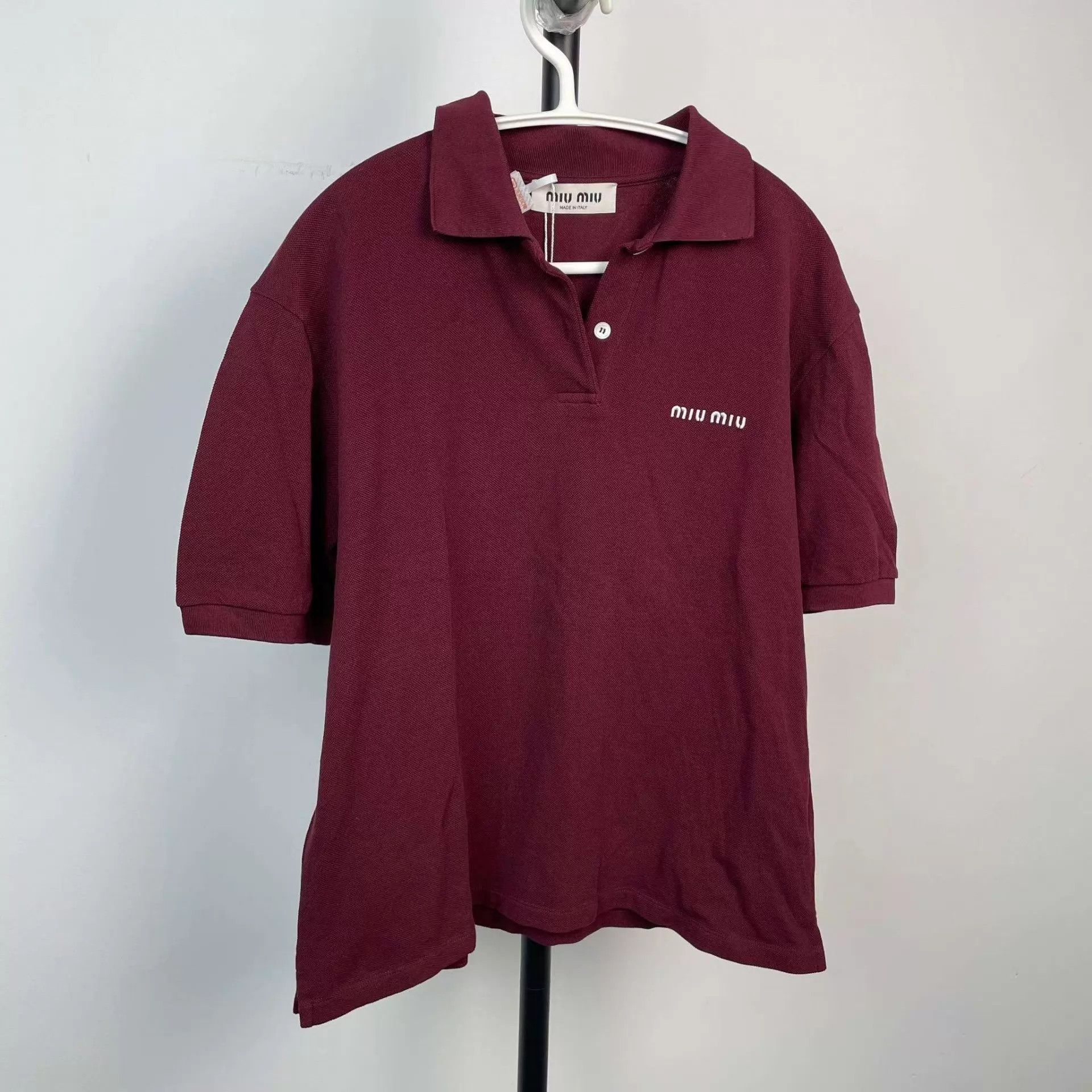 Miu Miu MIU MIU knit short sleeve women's S burgundy 97 New Size S / US 4 / IT 40 - 9 Thumbnail