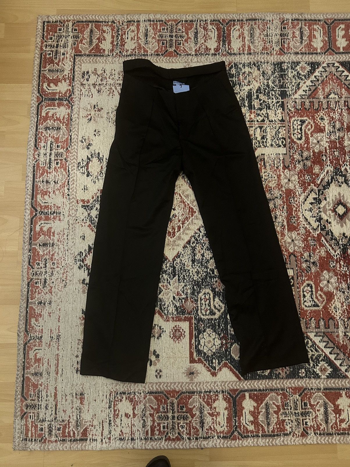 image of H&m X Mugler Exposed Waist Suit Trousers in Black, Men's (Size 32)