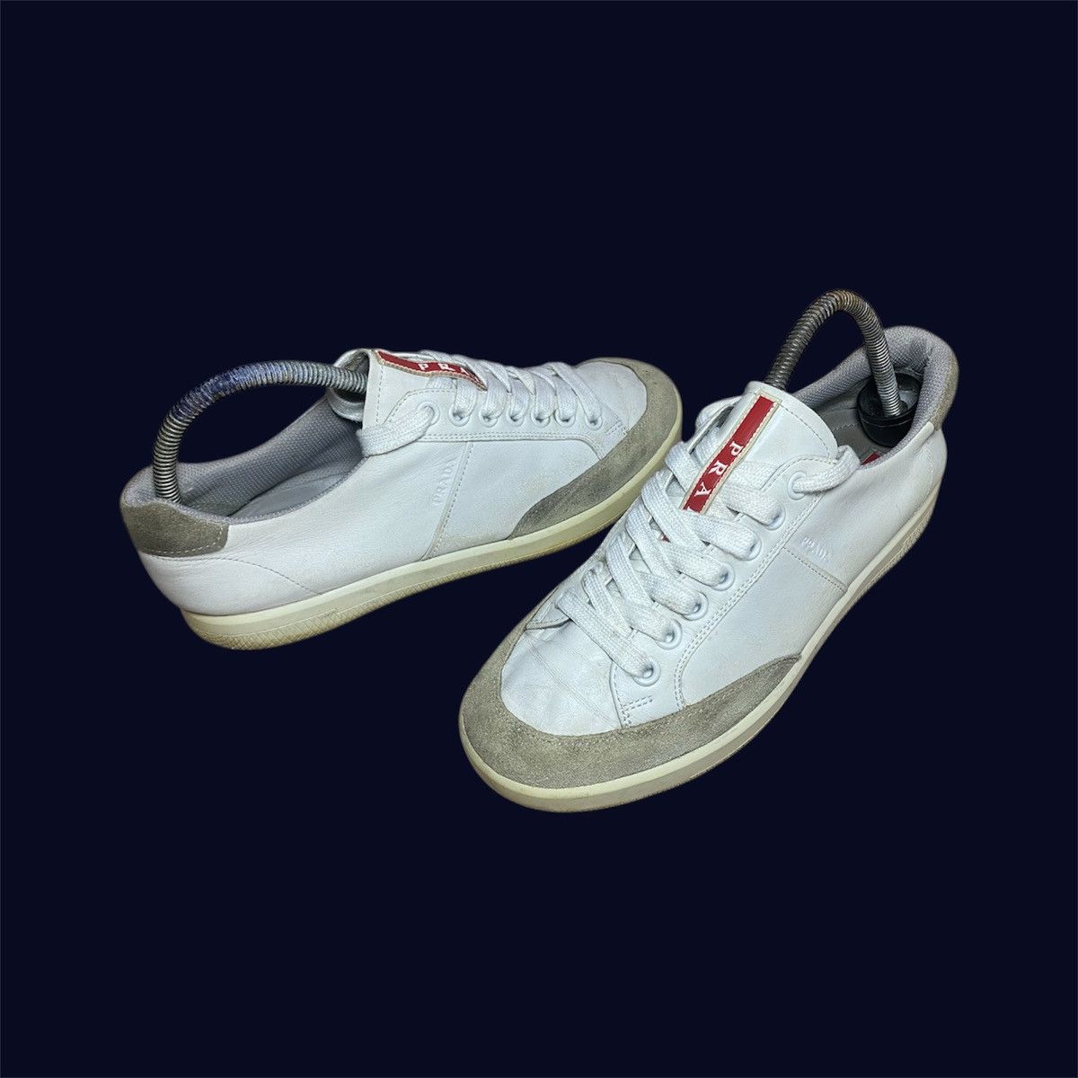 Designer × Prada Luxury prada sneakers shoes 4E3027 white leather Size US 7 / EU 40 - 19 Thumbnail
