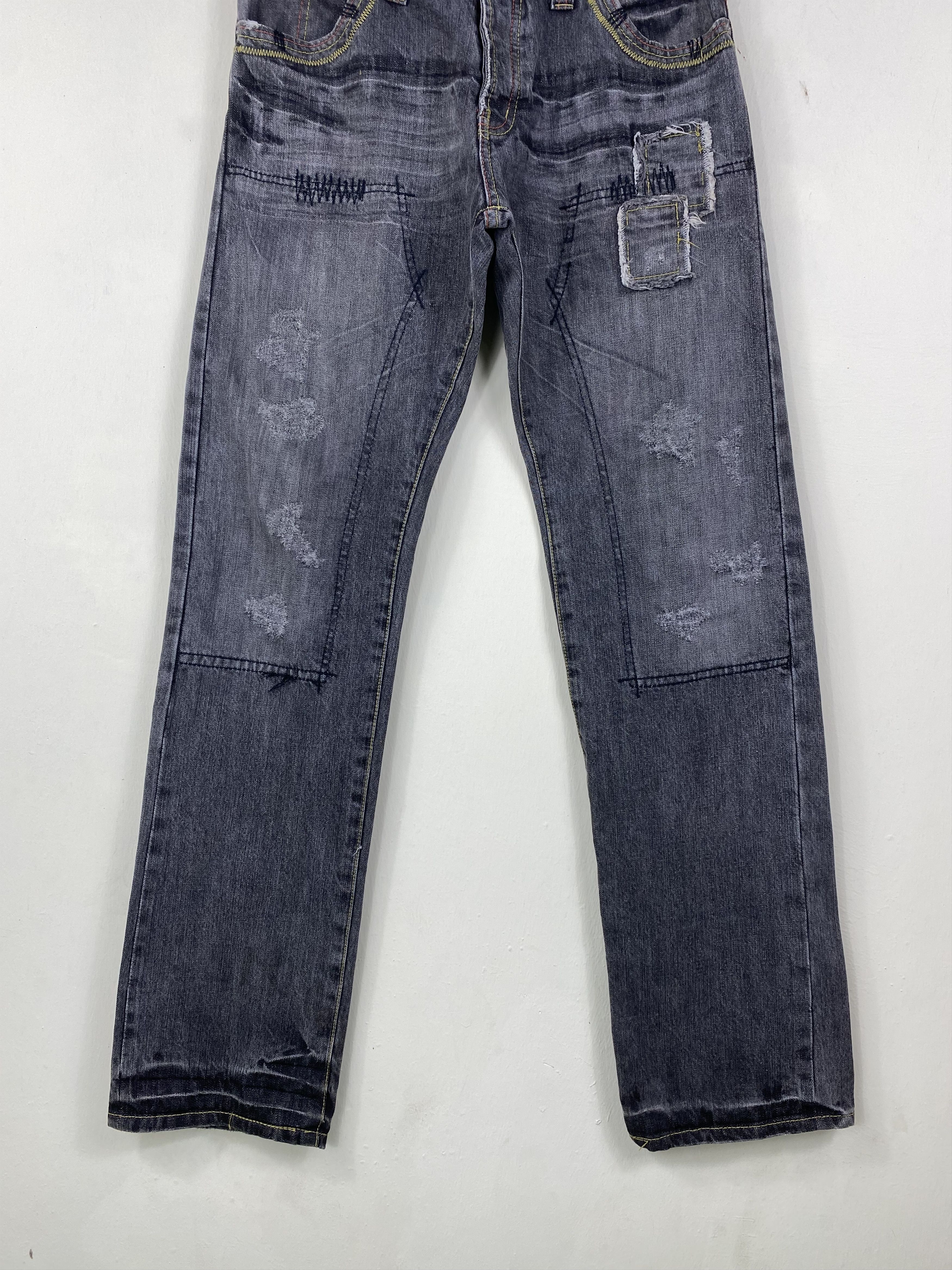 Japanese Brand Japan Twenty Works distressed doubleknee faded black jean Size US 32 / EU 48 - 3 Thumbnail