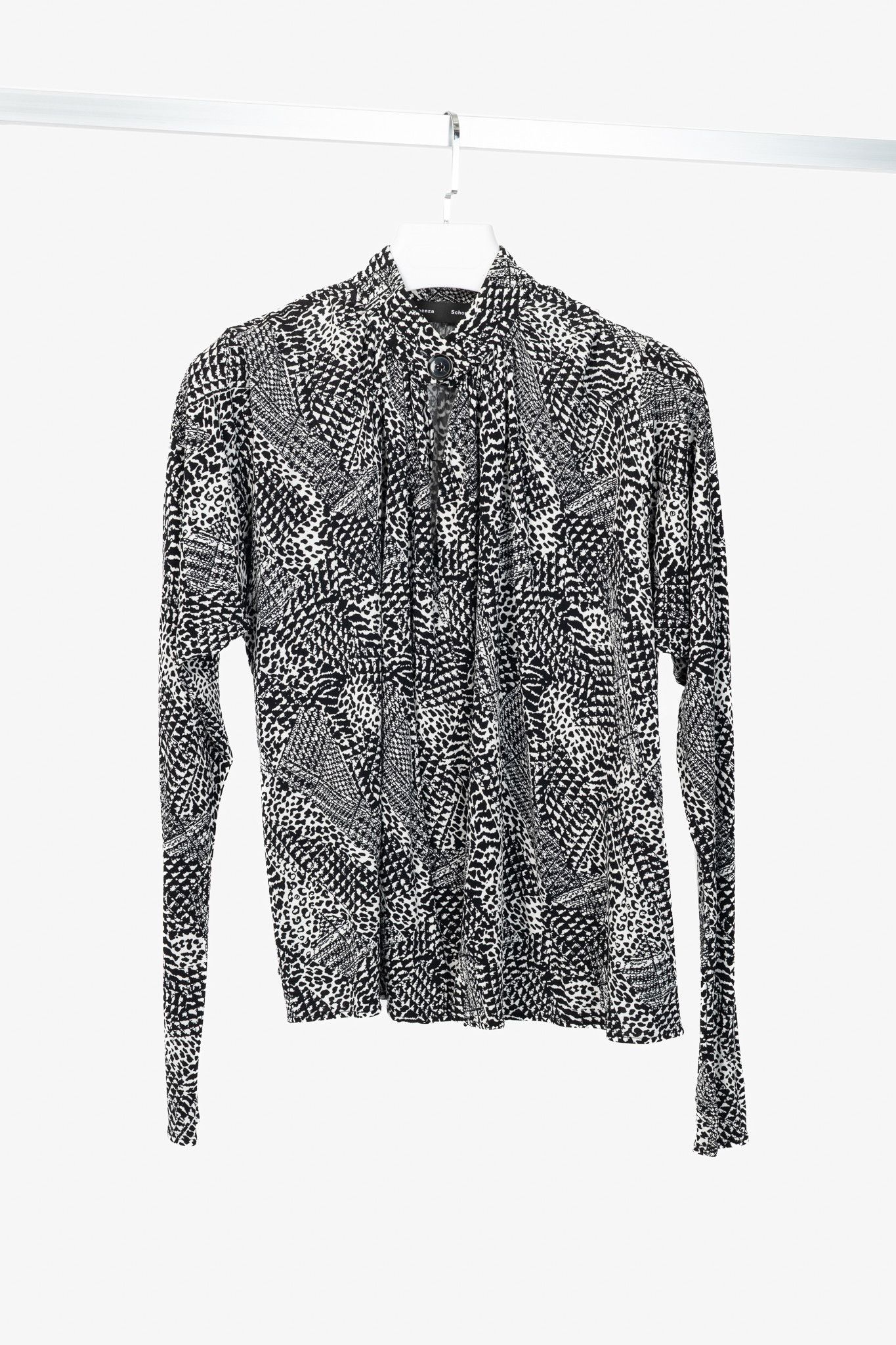 Proenza Schouler Proenza Schouler Black & White Mixed-Print Jersey Top Size S / US 4 / IT 40 - 1 Thumbnail