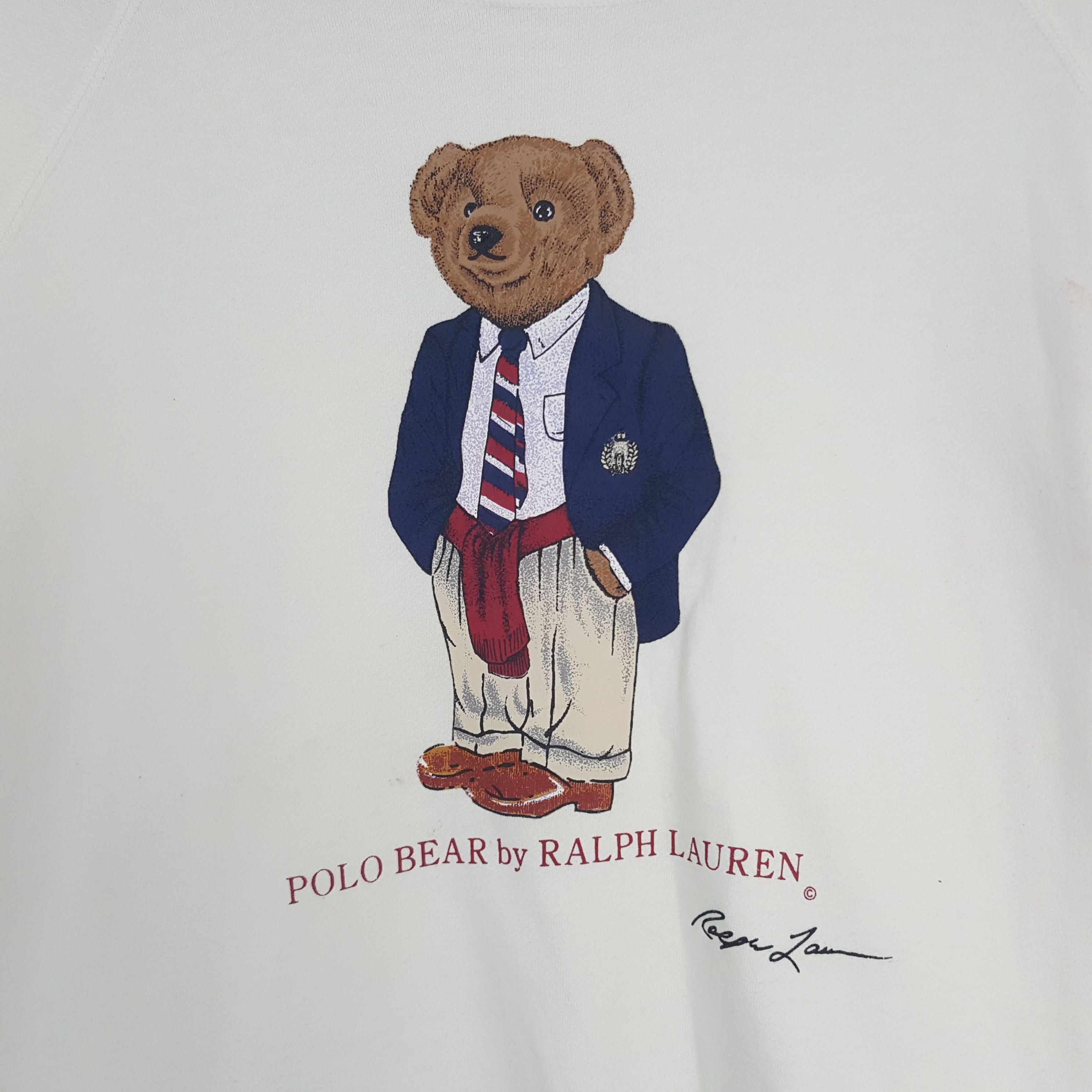Polo Ralph Lauren × Vintage Vintage Polo Bear By Ralph Lauren Sweatshirt Size US M / EU 48-50 / 2 - 2 Thumbnail
