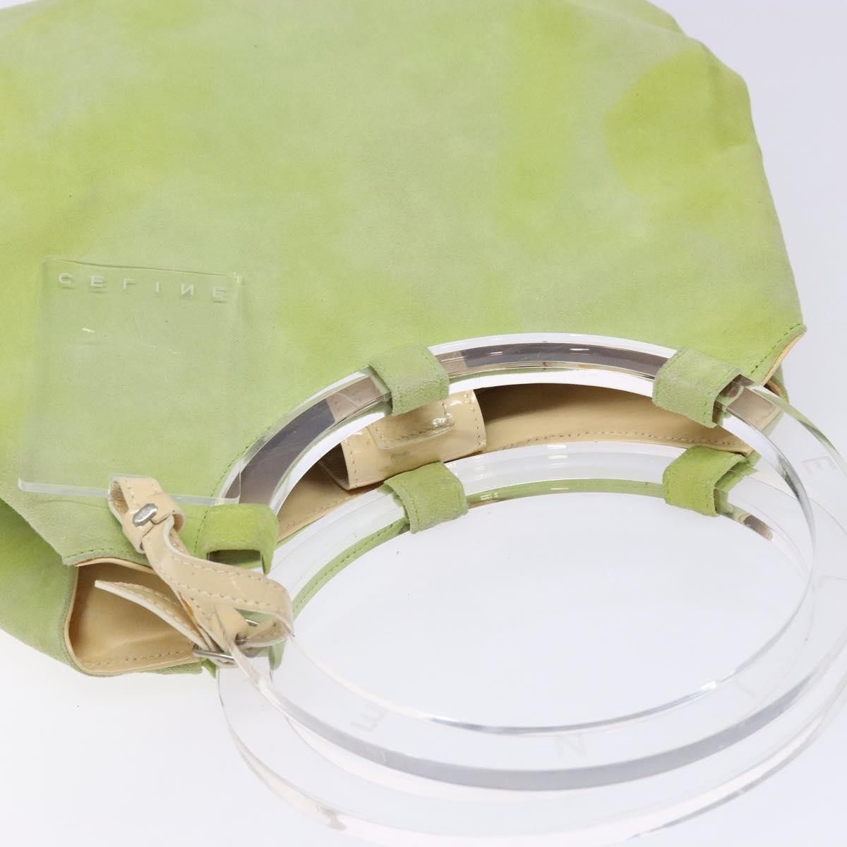 Celine CELINE Hand Bag Suede Silver Light Green Size ONE SIZE - 6 Thumbnail