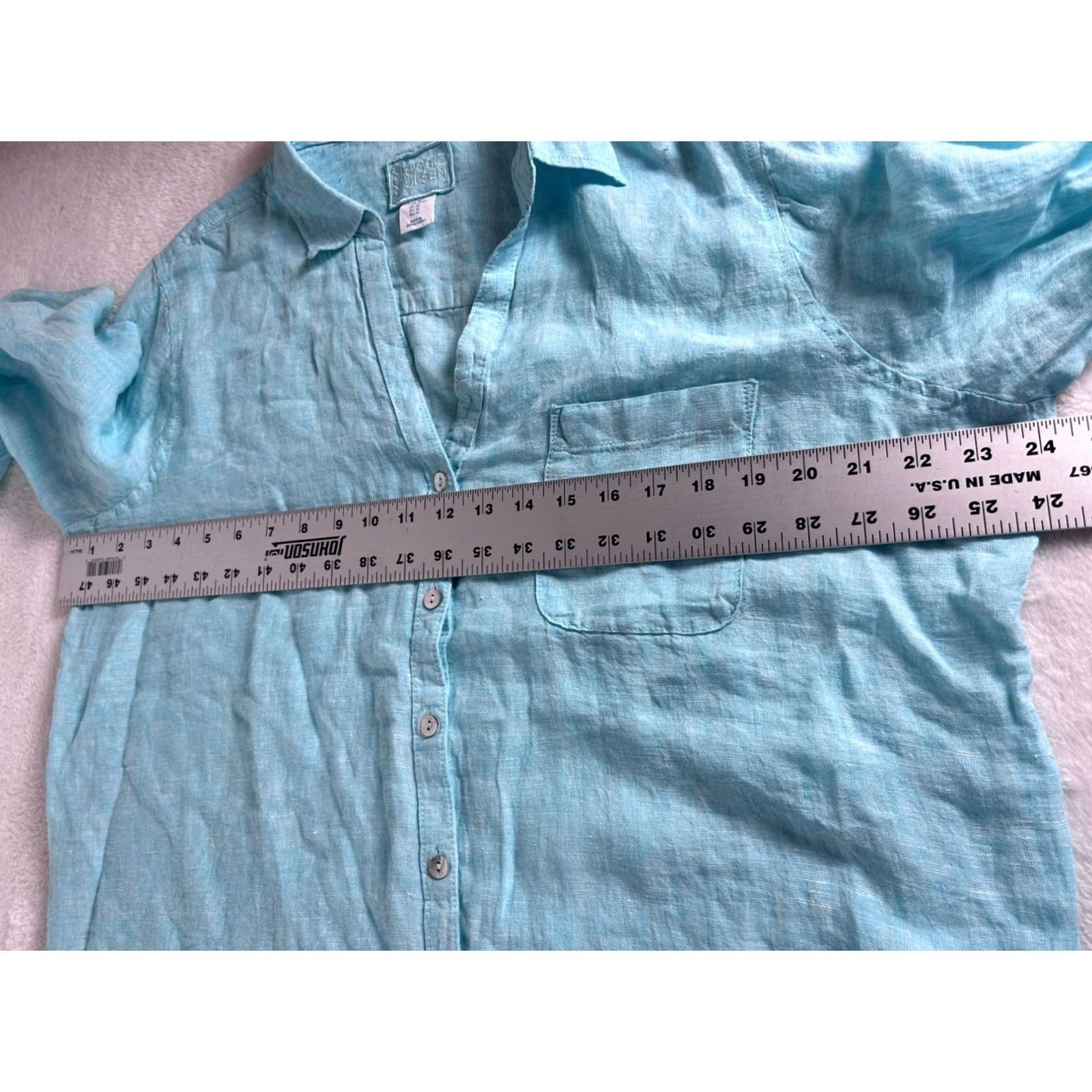 Vintage Sigrid Olsen Womens Blue Linen Button-Down Shirt W/ Pocket XL Size XL / US 12-14 / IT 48-50 - 6 Thumbnail