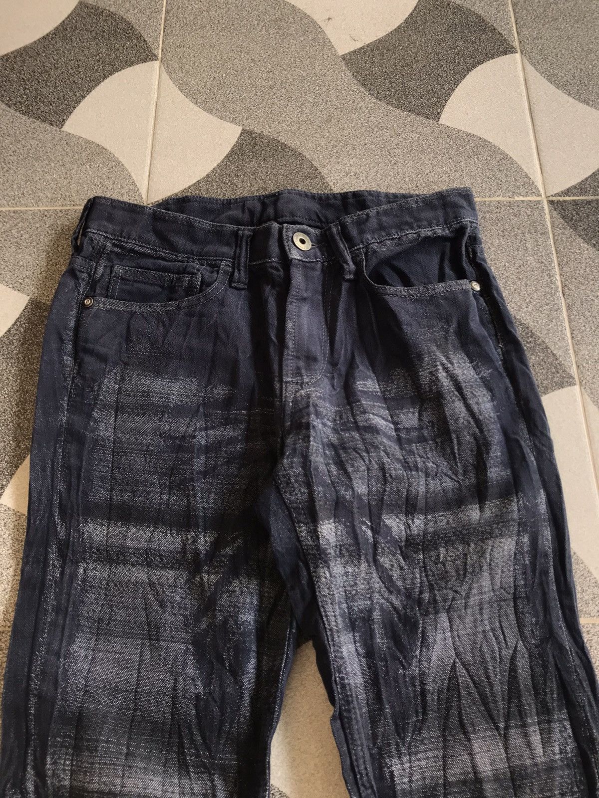 Final Home × Issey Miyake × Japanese Brand Issey Miyake Men Crinkle Effect Jeans Size US 30 / EU 46 - 5 Thumbnail