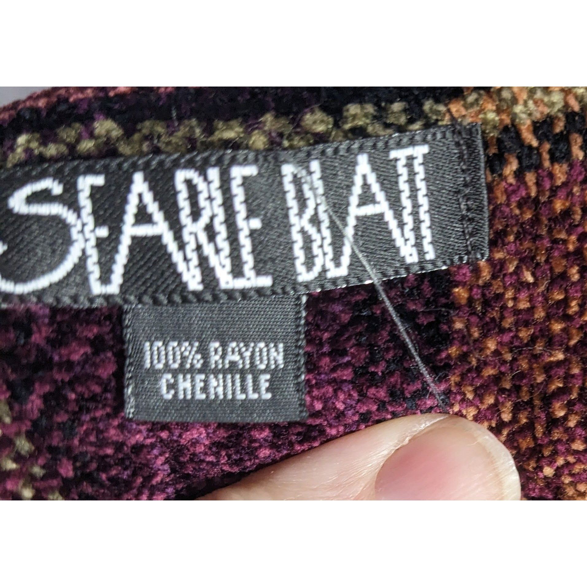 Other Vintage Searle Blatt Rayon Chenille Plaid Scarf With Fringe Size ONE SIZE - 5 Thumbnail