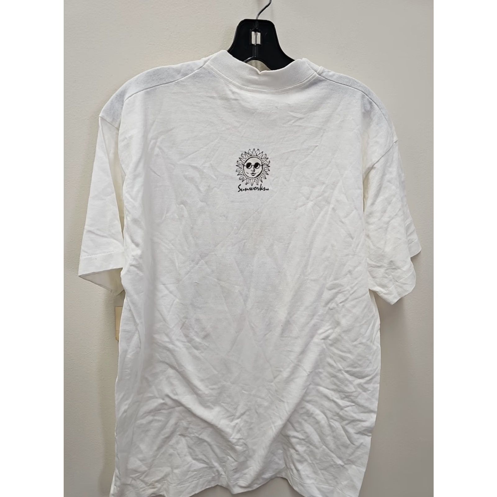 Vintage VINTAGE Sunworks T-Shirt Mens White 90s Flower Nature Elegant Stitch Short Sleeve Size L Size US L / EU 52-54 / 3 - 6 Thumbnail