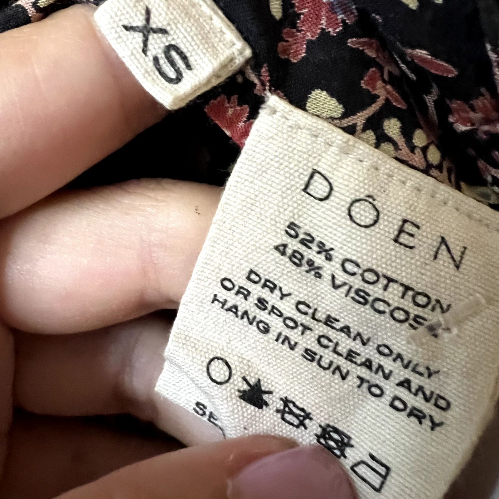 DOEN Doen midi cotton viscose dress floral brown pink size XS D1 Size XS / US 0-2 / IT 36-38 - 6 Thumbnail