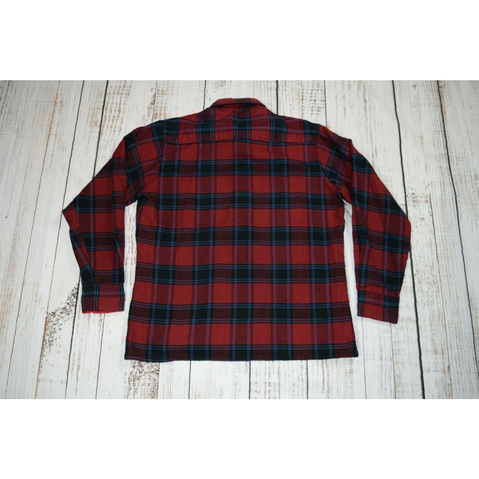 Vintage VINTAGE Woodland Shirt Adult Large Red Plaid 1990s Rockabilly Cotton Blend Button-Front Men’s L Size US L / EU 52-54 / 3 - 6 Thumbnail