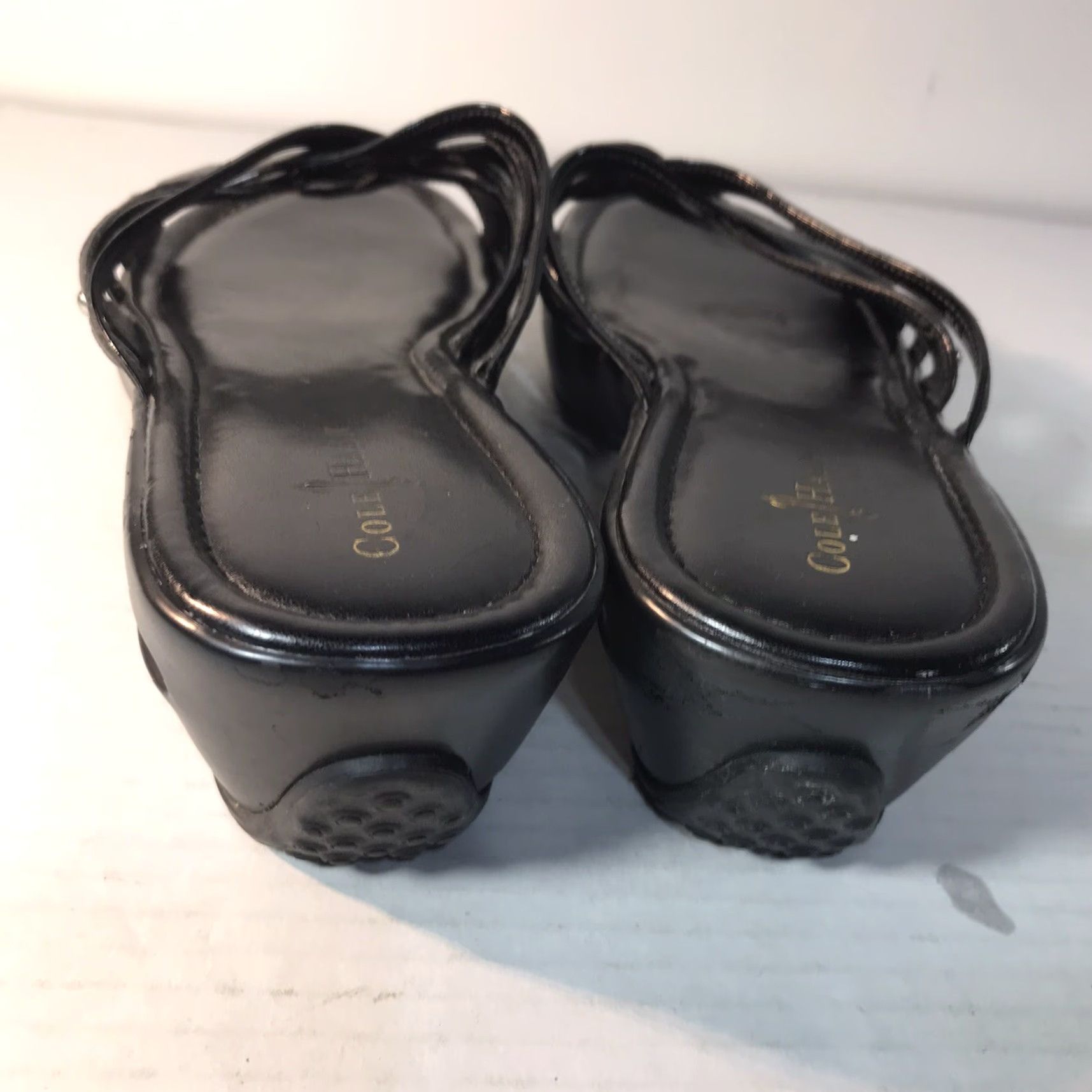 Cole Haan Cole Haan Black Leather Slide Sandals Womens Size 8.5B Wedge Comfort Casual Size US 9 / IT 39 - 5 Thumbnail