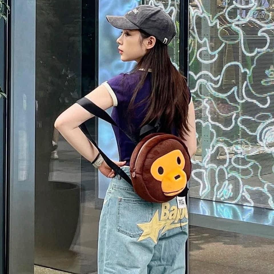 image of Bape Baby Milo Backpack in Brown, Men's