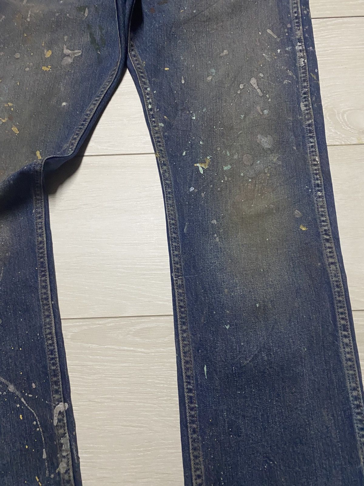 Levi's Vintage Levis 505 Y2K Paint Splatter Skinny Jeans Size US 33 - 10 Thumbnail