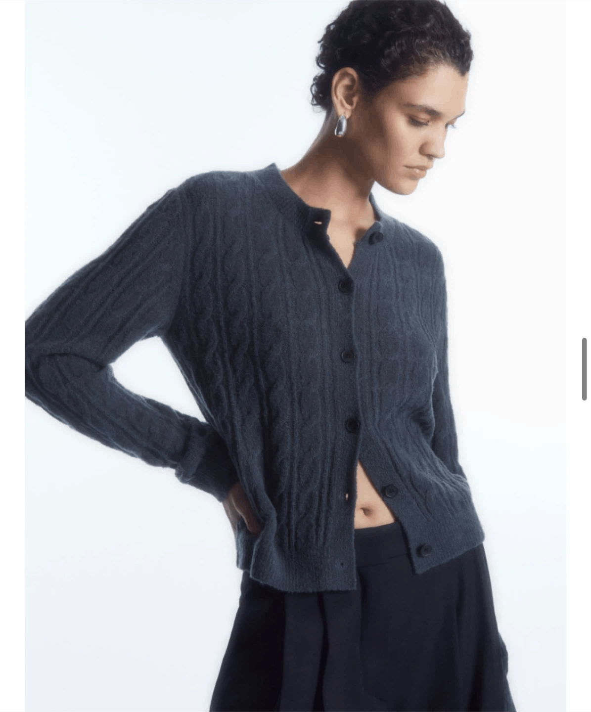 Cos COS Cable Knit Mixed Crop Cardigan Wool Size S / US 4 / IT 40 - 10 Thumbnail