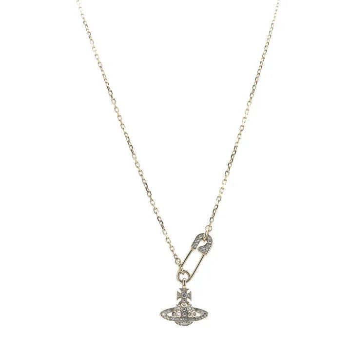 Vivienne Westwood Vivienne Westwood Gold Safety Pin Saturn Pendant Necklace Size ONE SIZE - 1 Thumbnail