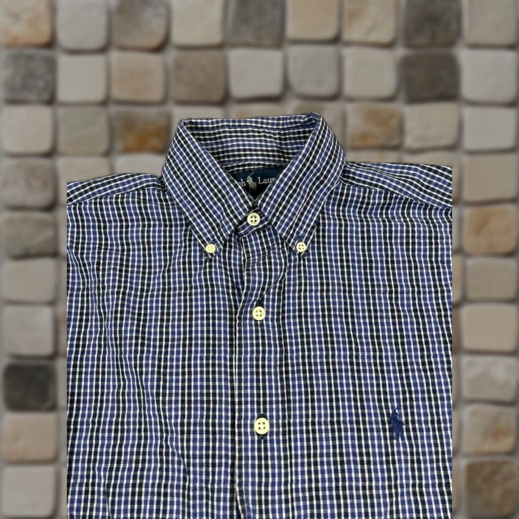 Ralph Lauren Ralph Lauren Shirt Mens Small Blue Black Cotton Button-Up Collection Shirt Short or Long Sleeve? Size US S / EU 44-46 / 1 - 1 Thumbnail