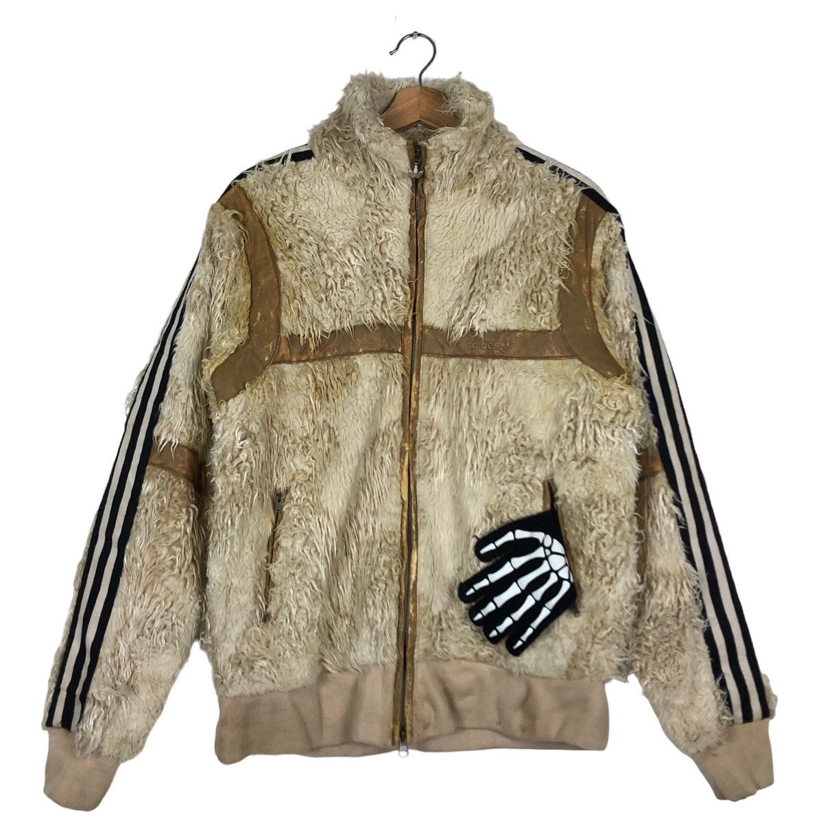 Adidas 🔥90’s Vintage Adidas Zipper Jacket Mink Fur Design Size US L / EU 52-54 / 3 - 2 Thumbnail
