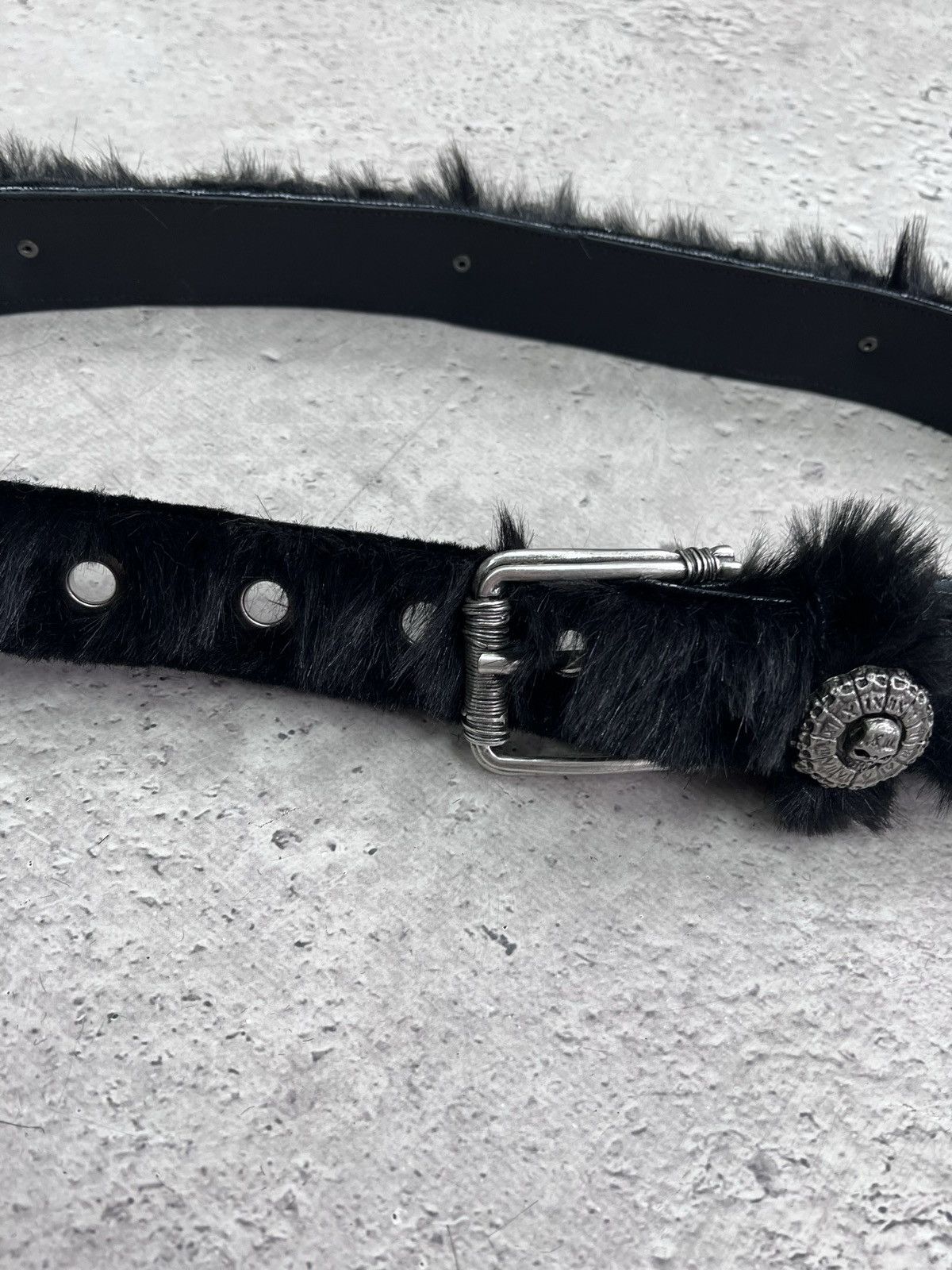 Le Grande Bleu (L.G.B.) Rare Fur fuZzy hysteric glamour style leather japanese belt Size ONE SIZE - 2 Thumbnail