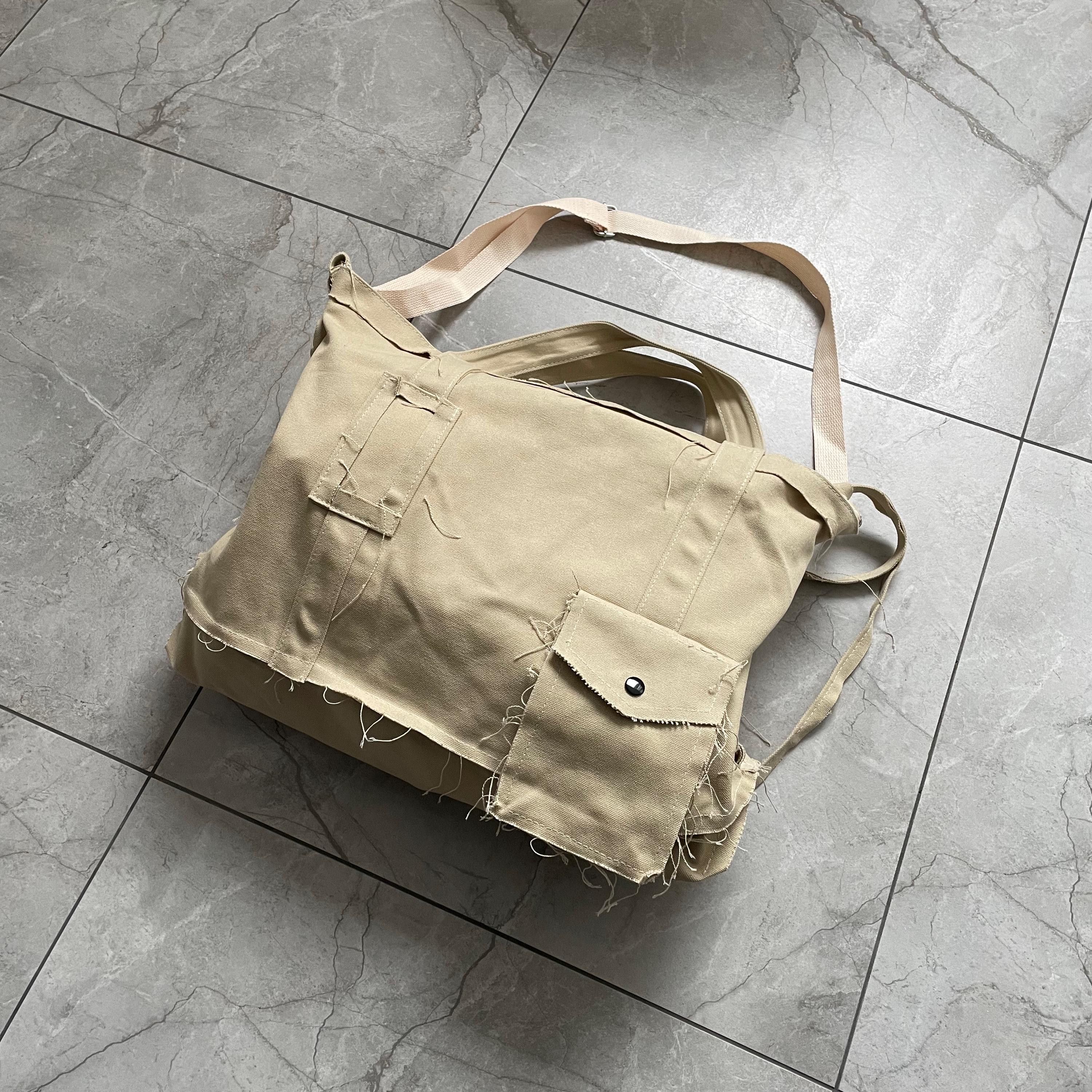 Other Large Canvas Messenger Bag faded Distressed grunge alt Size ONE SIZE - 6 Thumbnail