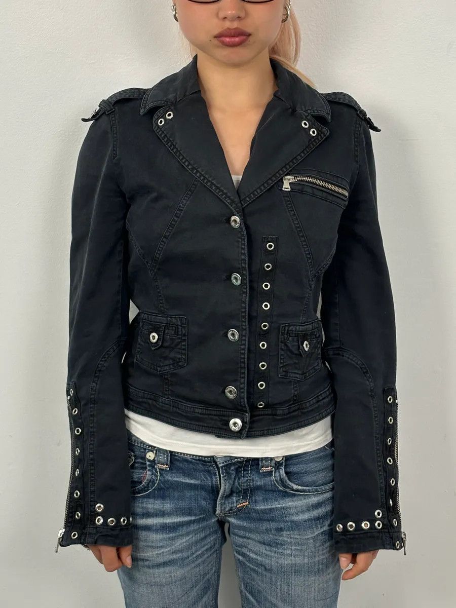 Dolce & Gabbana SS2004 Dolce & Gabbana Black Eyeled Jacket Size S / US 4 / IT 40 - 2 Thumbnail