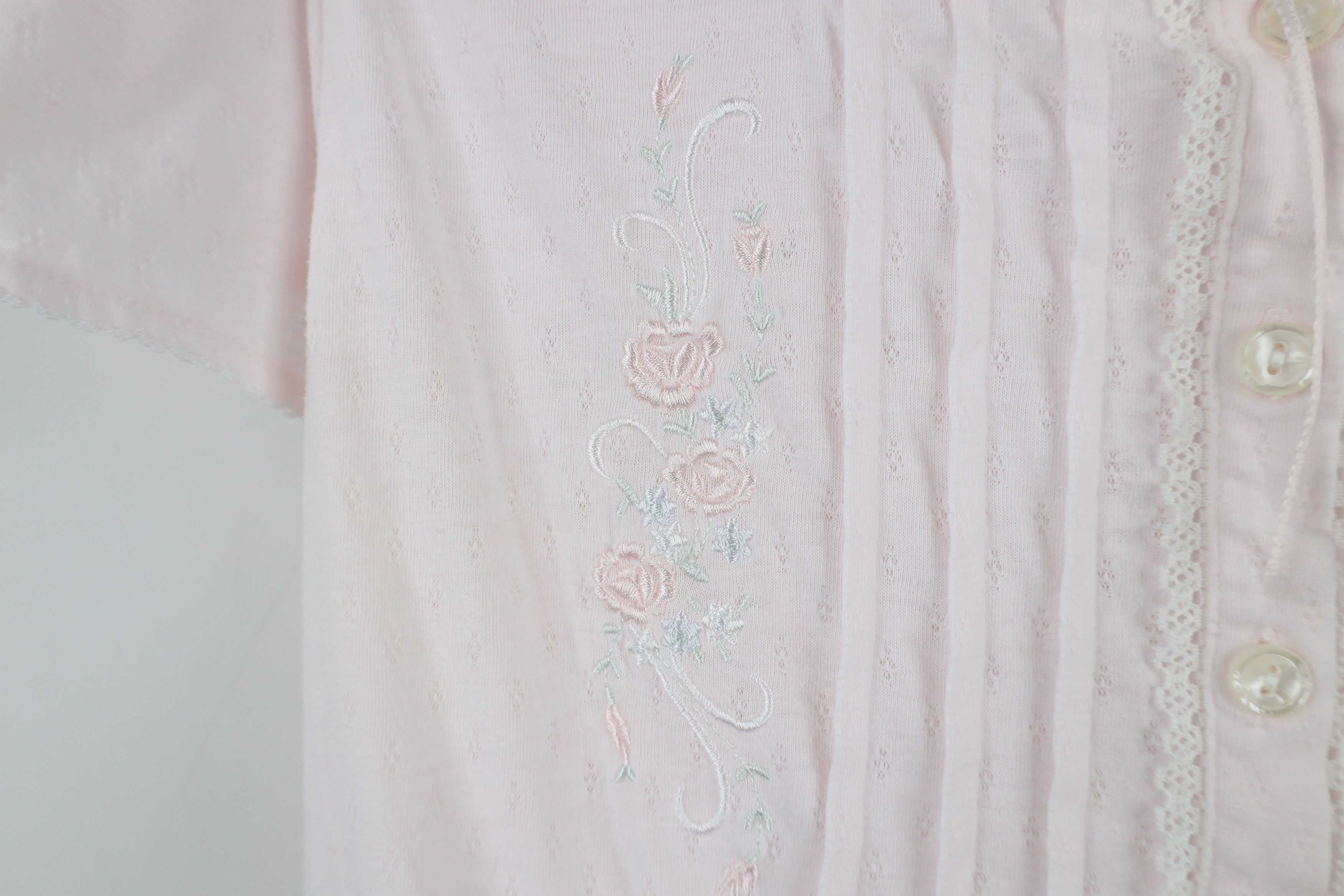 Vintage Vintage 90s Miss Elaine Lace Knit Ruffled Night Gown Sleep Size M / US 6-8 / IT 42-44 - 6 Thumbnail