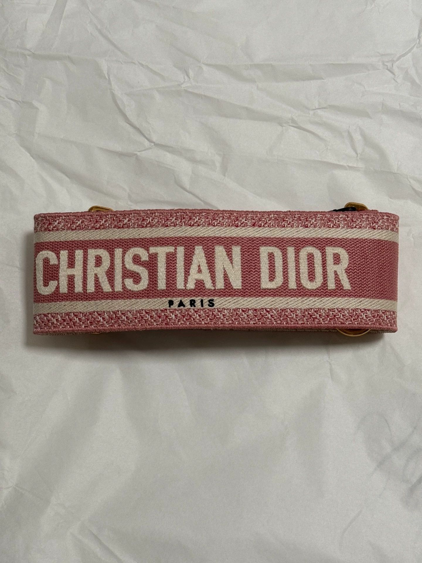 Dior Dior Pink Canvas Leather Ends Strap Size ONE SIZE - 7 Thumbnail