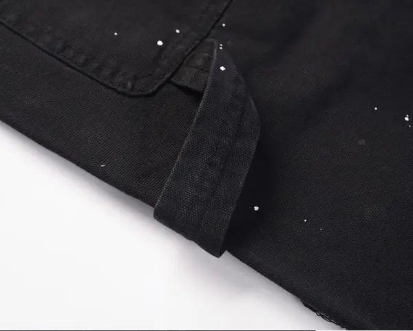 Japanese Brand VIBE Splattered Paint Wide Leg Flare Black Denim Jeans Size US 34 / EU 50 - 8 Thumbnail