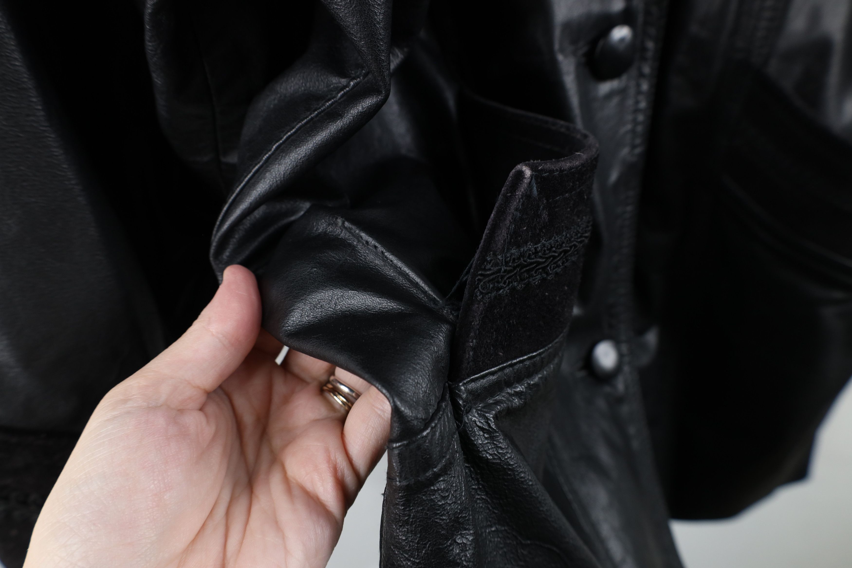 Vintage Vintage 90s Streetwear Gothic Distressed Leather Jacket Size S / US 4 / IT 40 - 6 Thumbnail