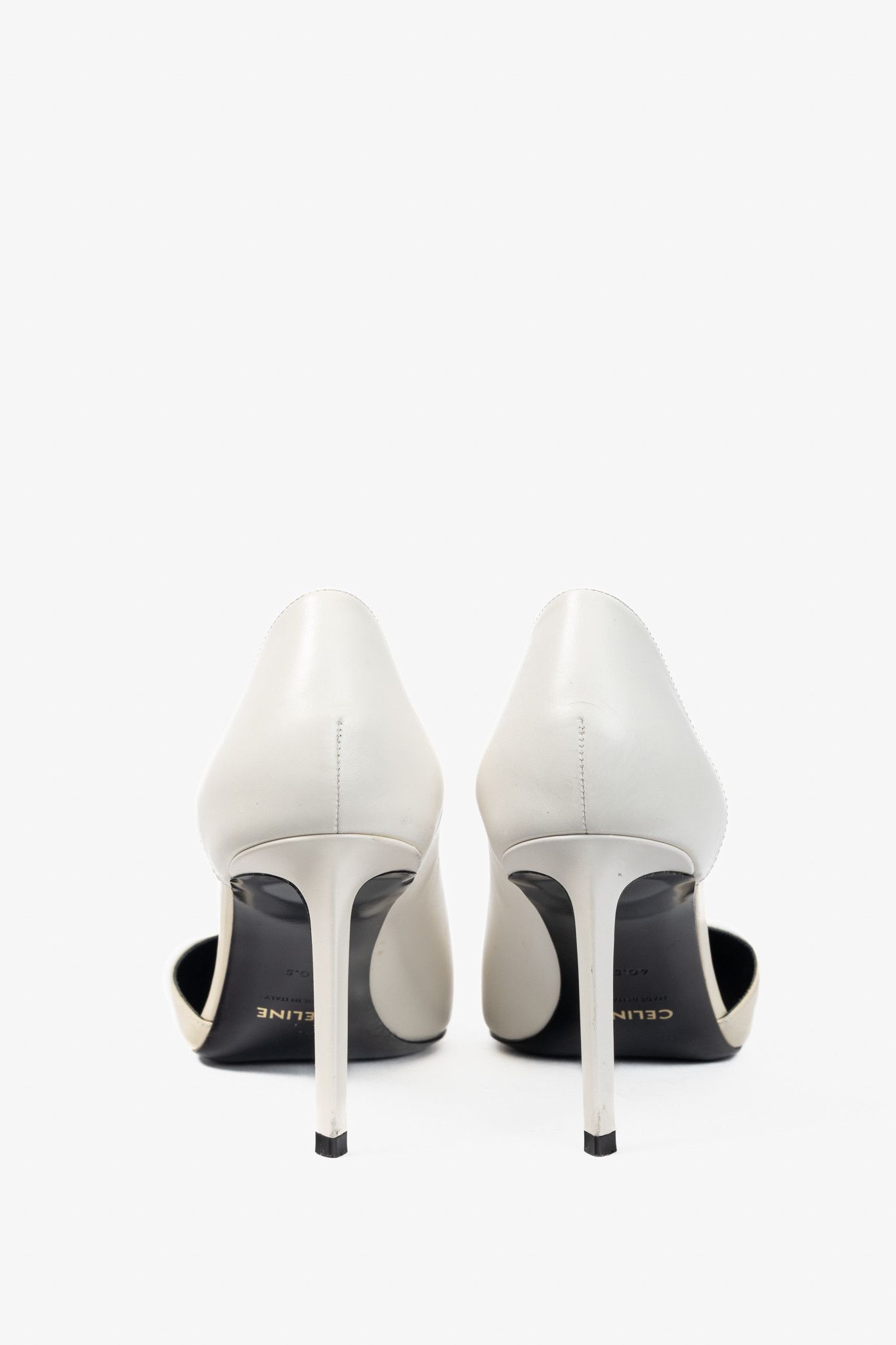 Celine Celine Ivory & Beige Two-Tone Pointed-Toe D'Orsay Pumps Size US 10 / IT 40 - 3 Thumbnail