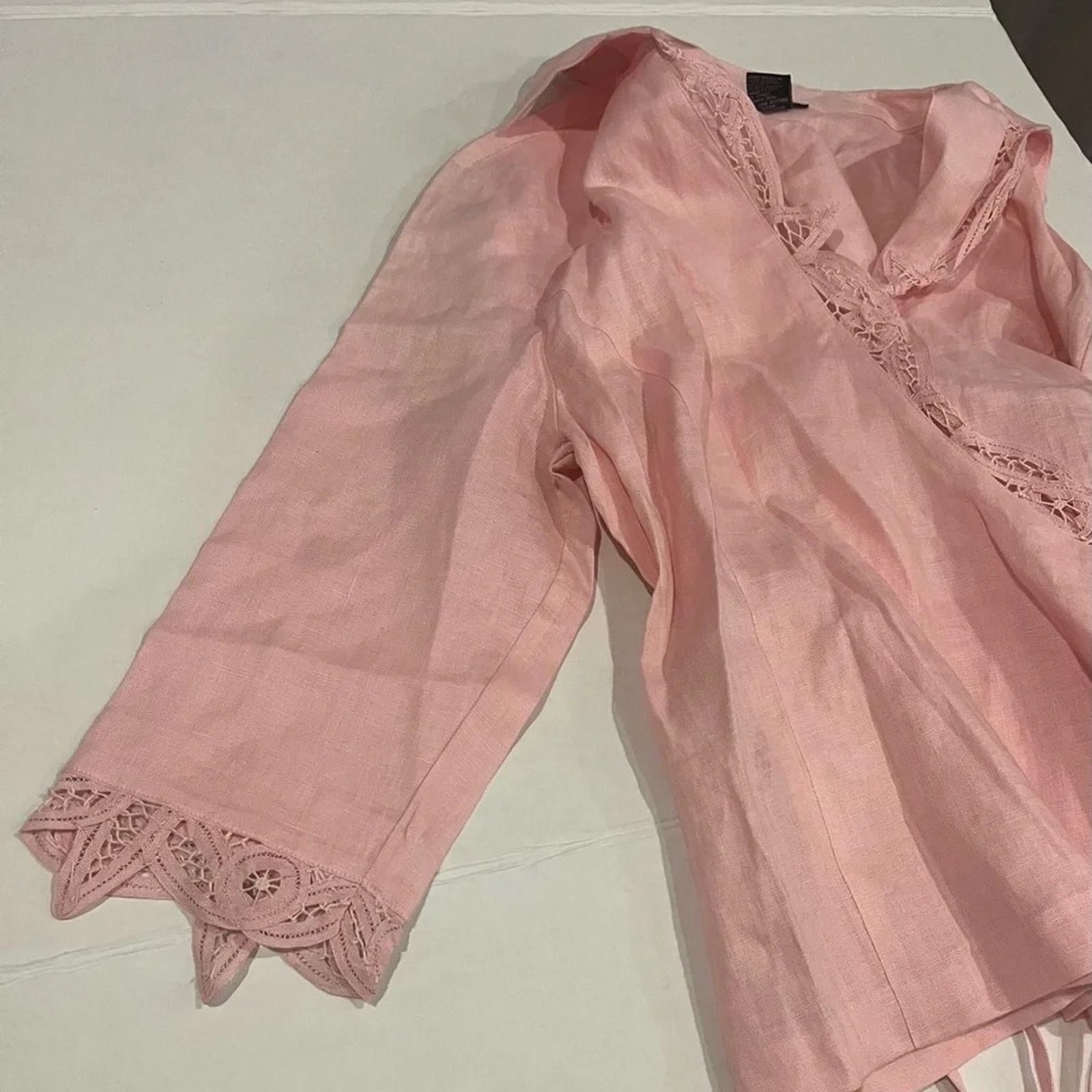 The Unbranded Brand Silkland 100% linen true wrap top, size Medium. Size M / US 6-8 / IT 42-44 - 2 Thumbnail