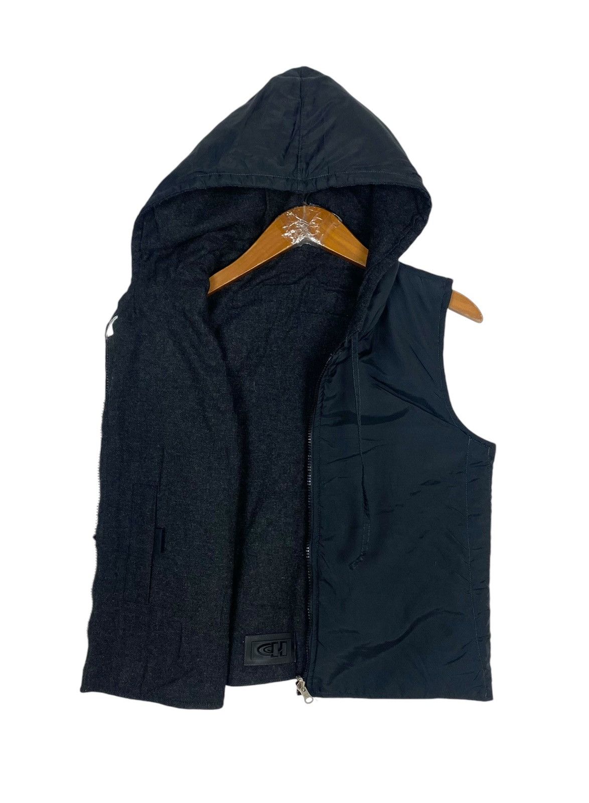 Vtg Comme Ca Des Ha Reversible Hoodie Gilet Made in France