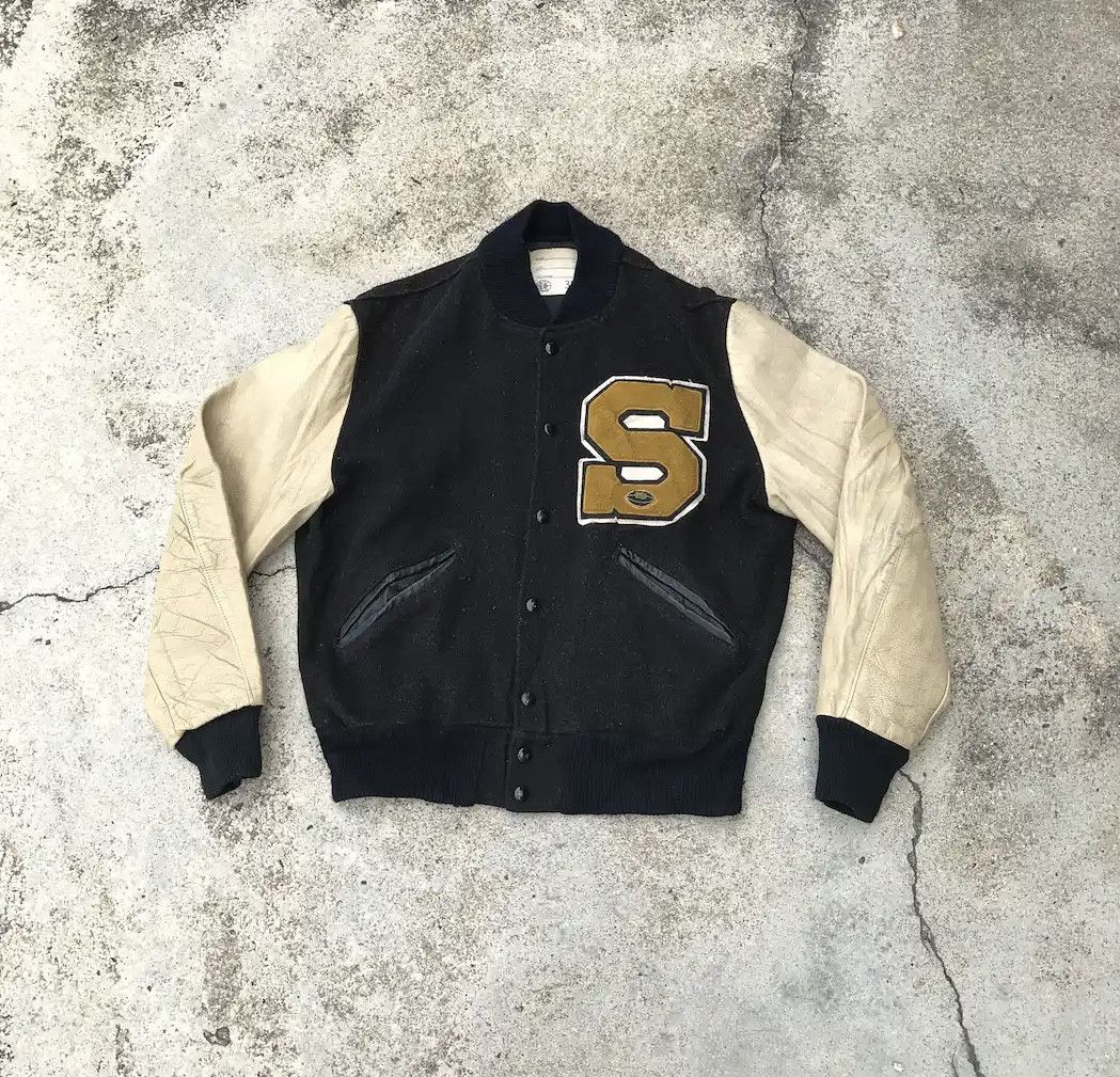 Stussy Vintage Delong S Letterman Varsity Jacket Grailed